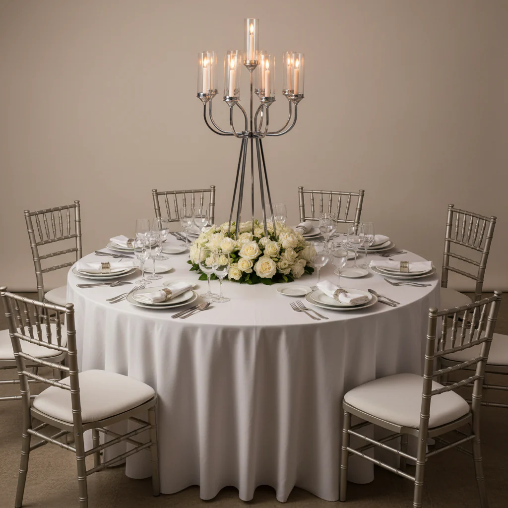 12 Arms Candle Holder Wedding Candelabra Table Centerpiece 48"H - Silver - Image 2