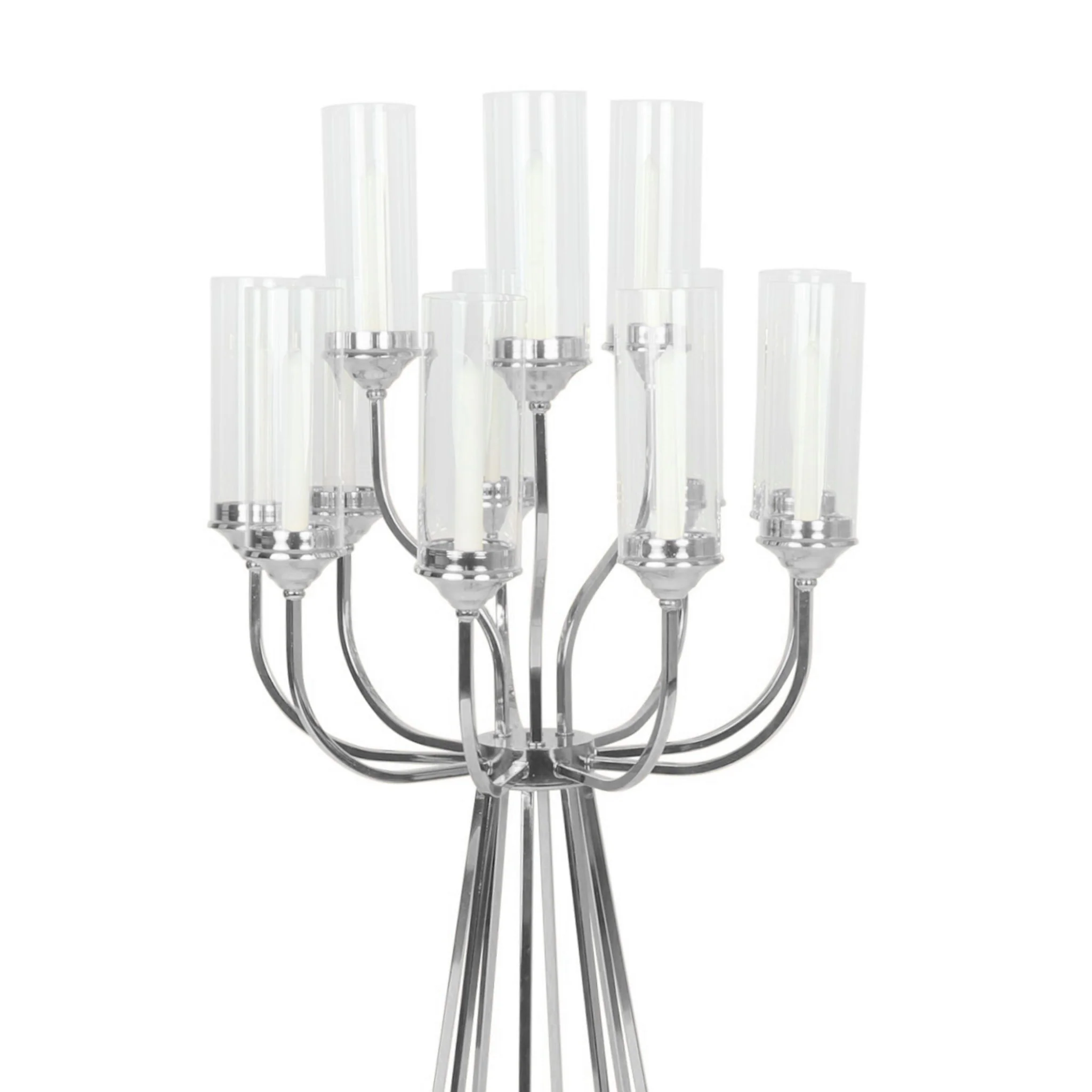 12 Arms Candle Holder Wedding Candelabra Table Centerpiece 48"H - Silver - Image 5