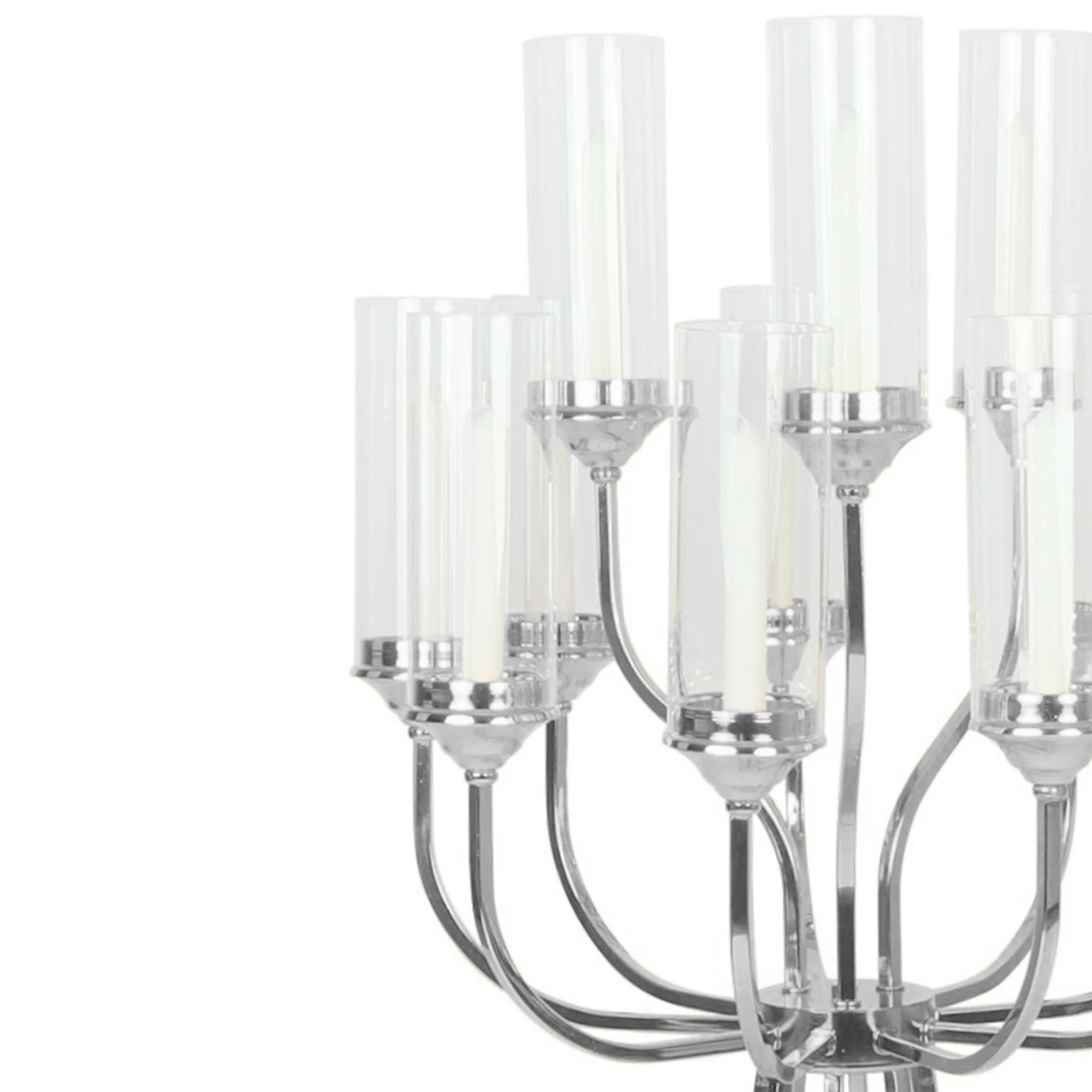 12 Arms Candle Holder Wedding Candelabra Table Centerpiece 48"H - Silver - Image 6