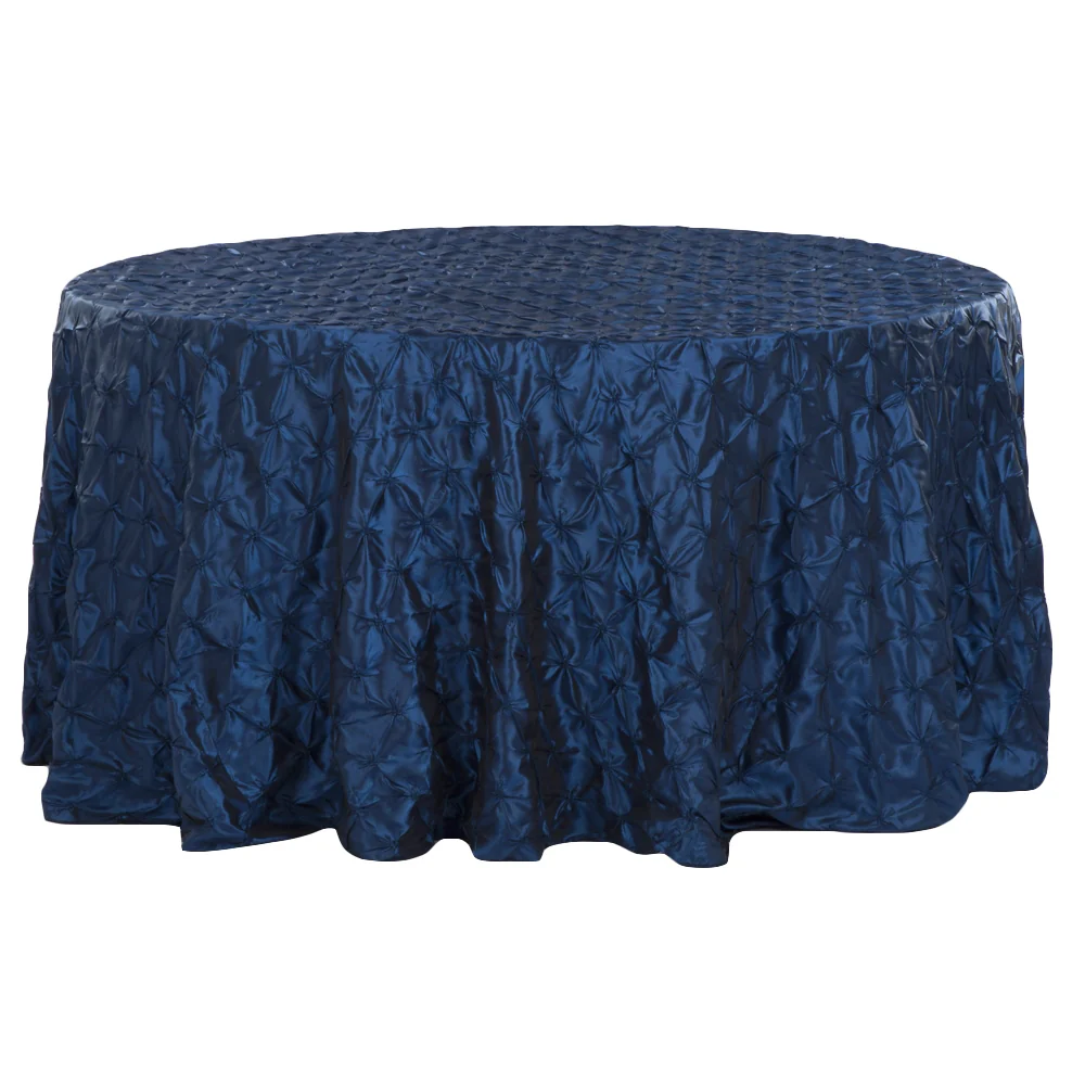 120" Pinchwheel Round Tablecloth - Navy Blue - Image 2