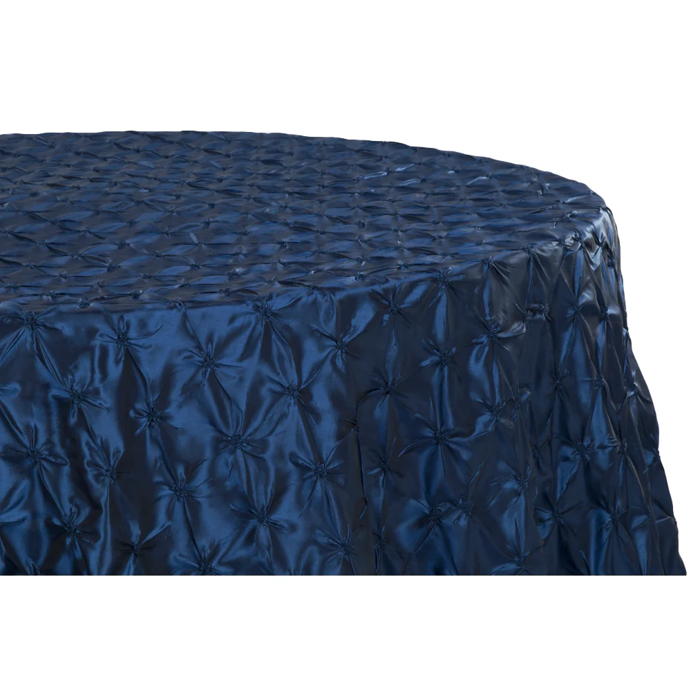 120" Pinchwheel Round Tablecloth - Navy Blue - Image 4
