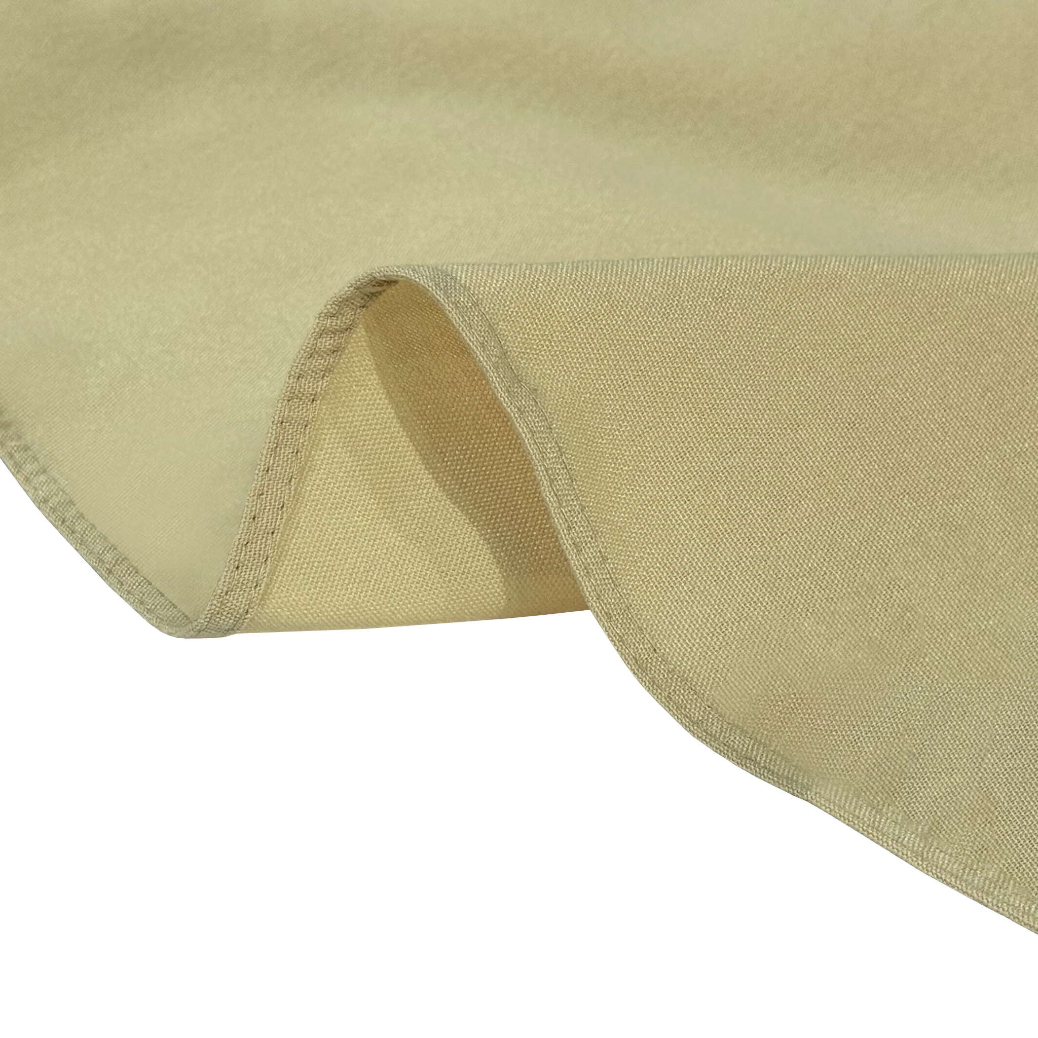 Premium 132" Round Champagne Spun Polyester Tablecloth - Image 5