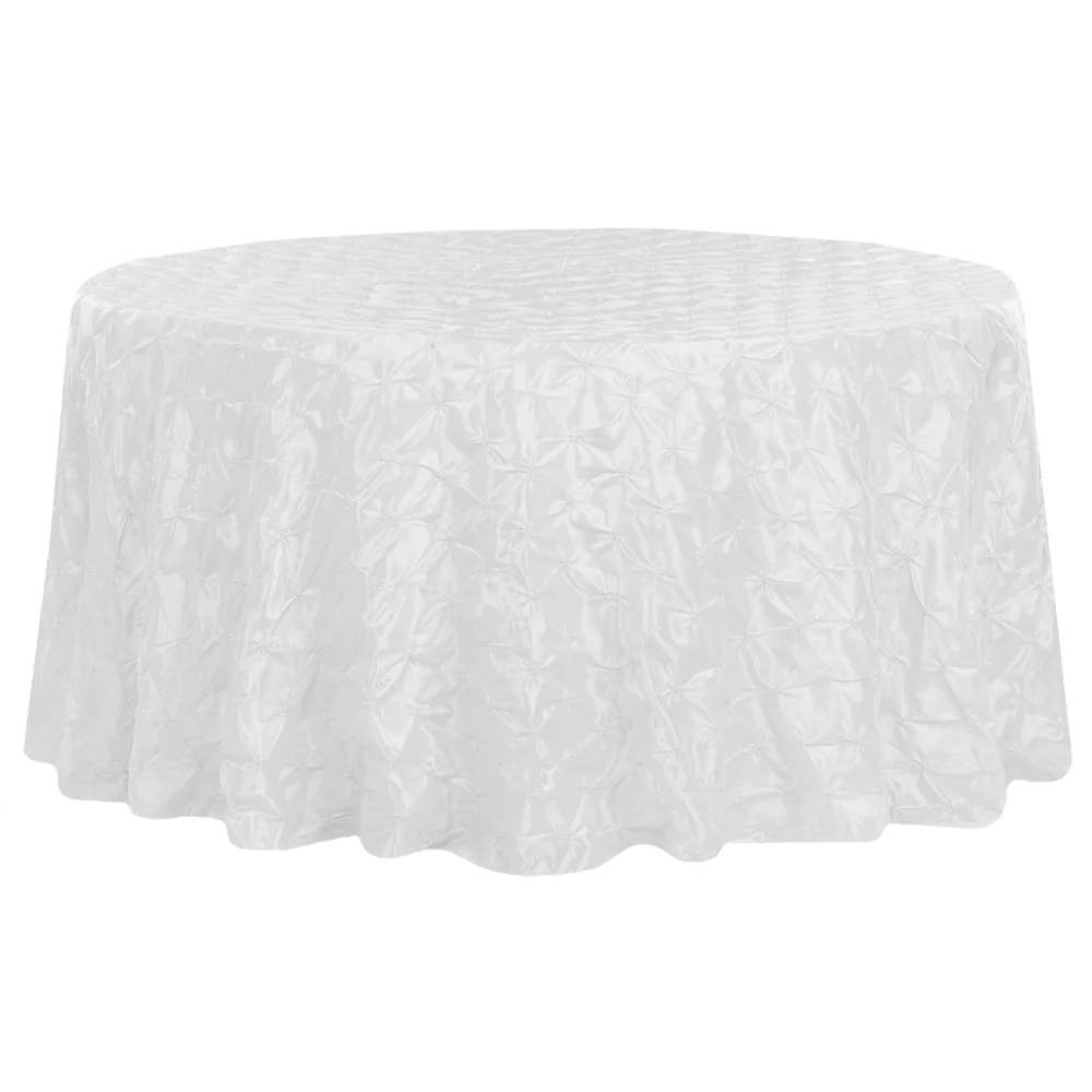 132" Pinchwheel Round Tablecloth - White - Image 2