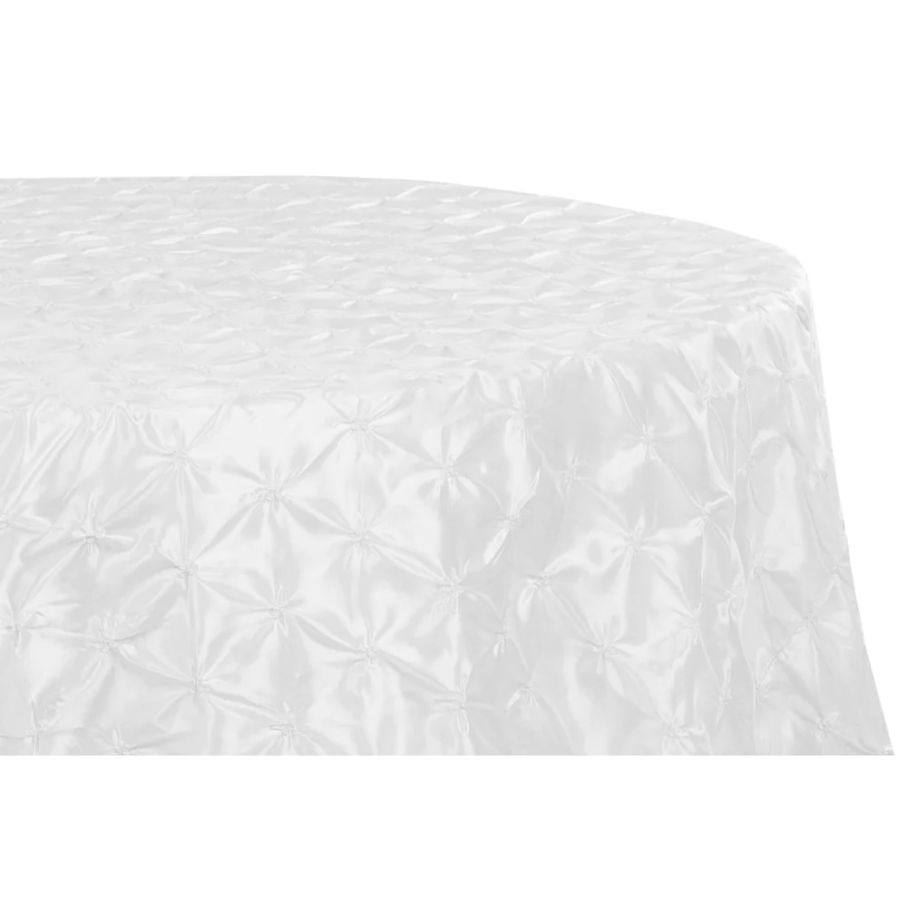 132" Pinchwheel Round Tablecloth - White - Image 4