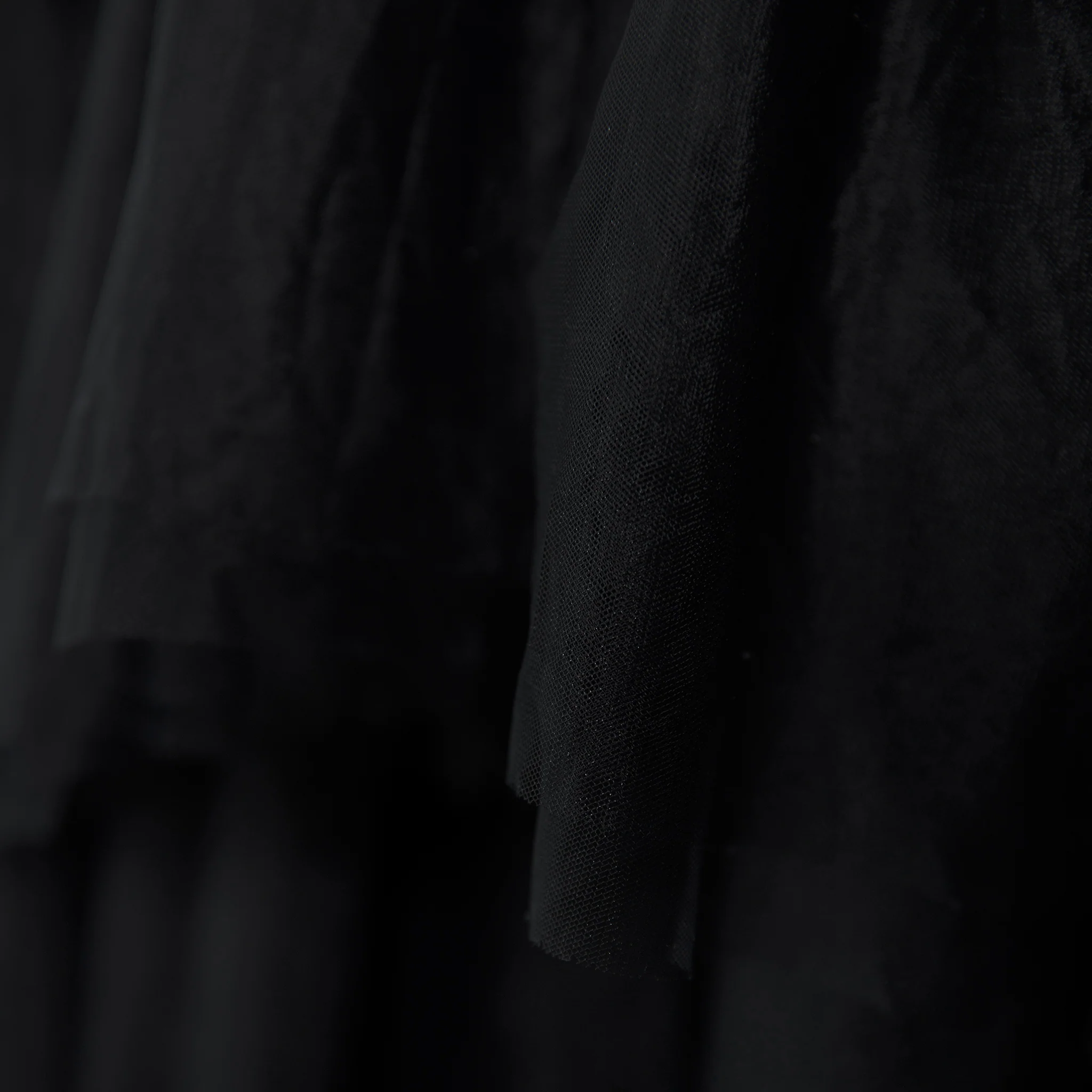 14ft Ruffle Layered Black Tulle Tableskirt - Image 4