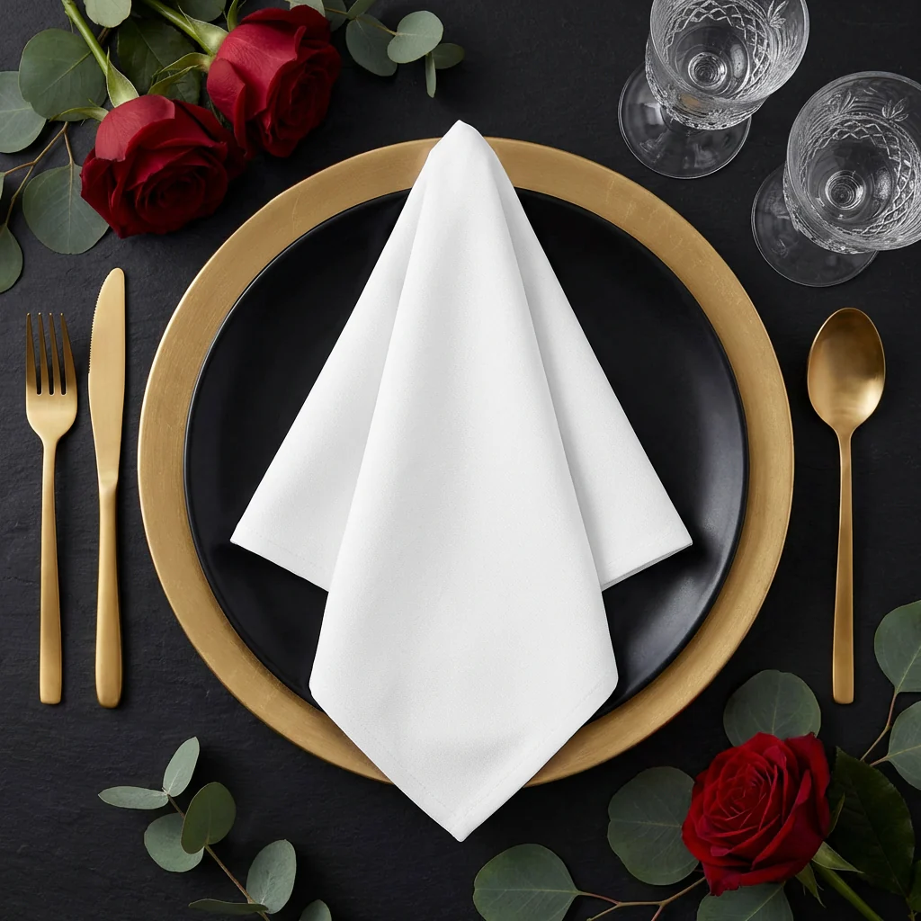 17"x17" Premium Polyester Napkin - White - Image 2