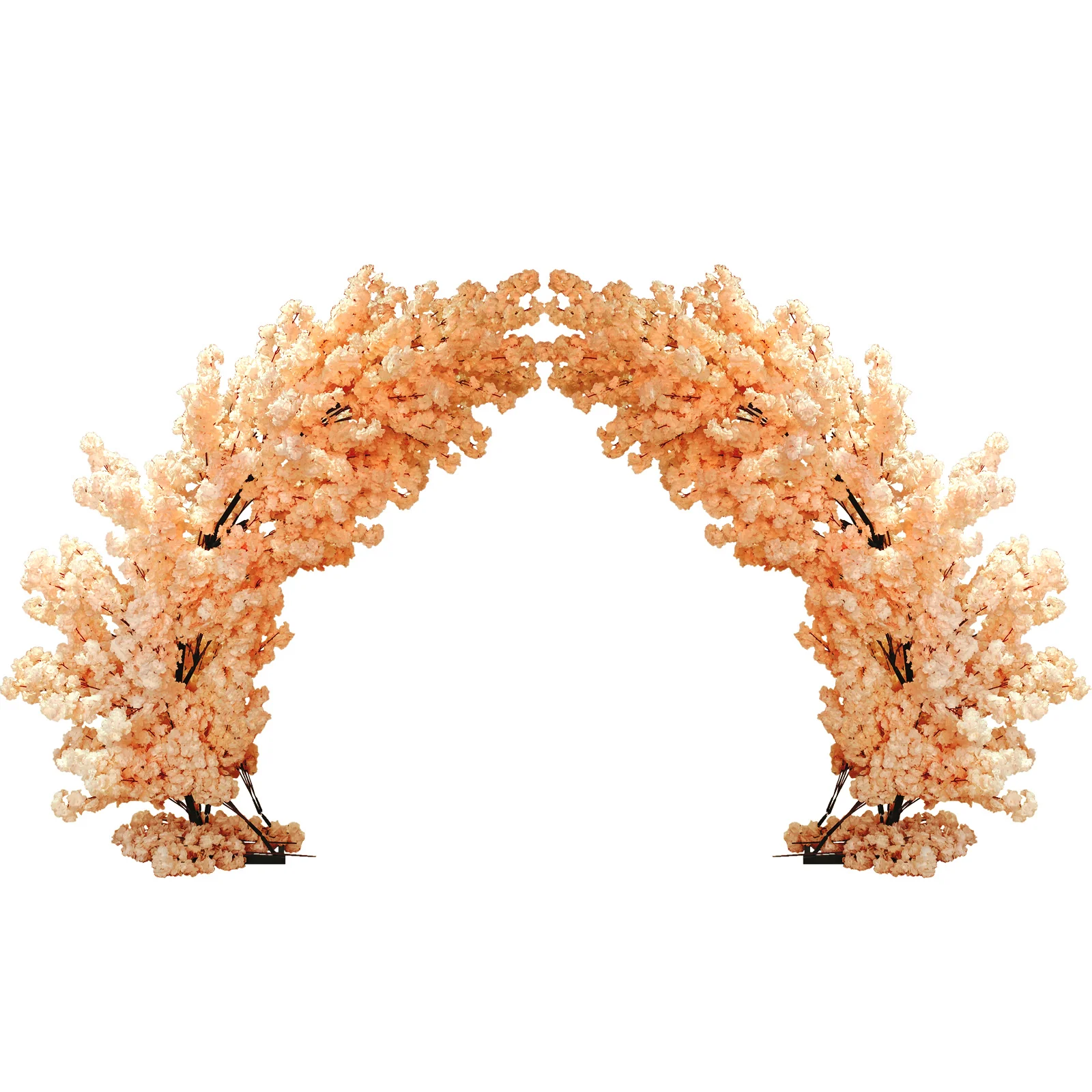 2 pcs 9.5ft Cherry Blossom Wedding Arch Backdrop - Peach