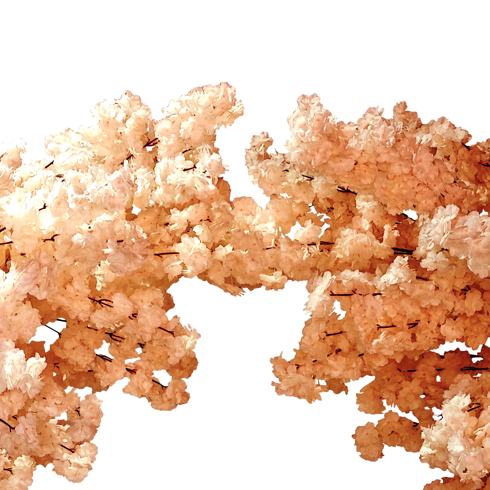 2 pcs 9.5ft Cherry Blossom Wedding Arch Backdrop - Peach - Image 2