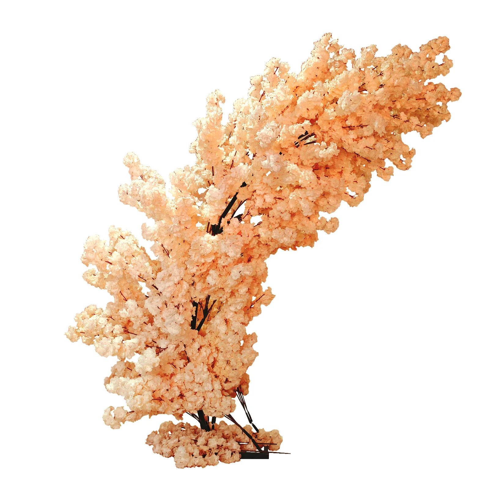 2 pcs 9.5ft Cherry Blossom Wedding Arch Backdrop - Peach - Image 4