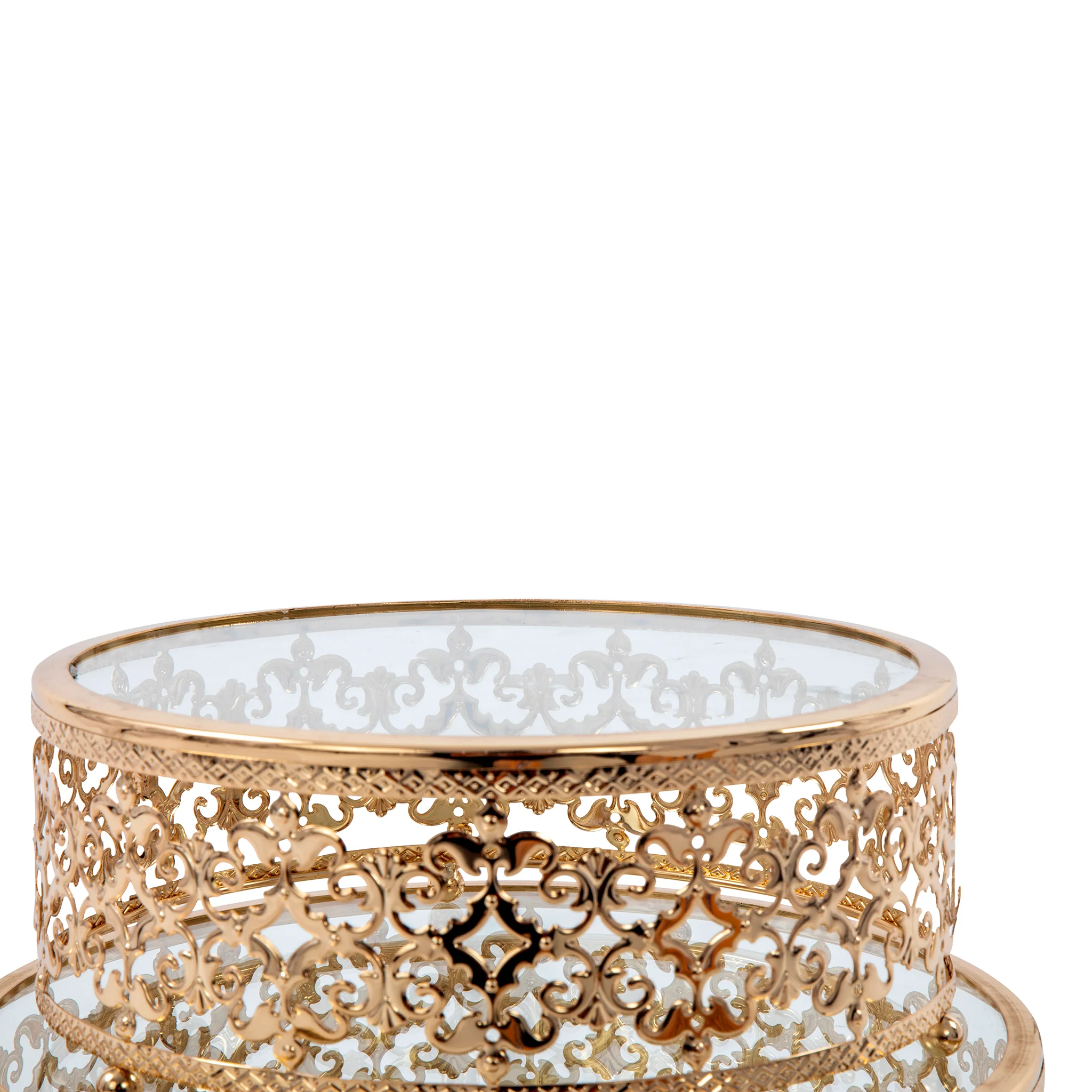 3 pc/set Luxe Round Cake Display Stands - Gold - Image 3
