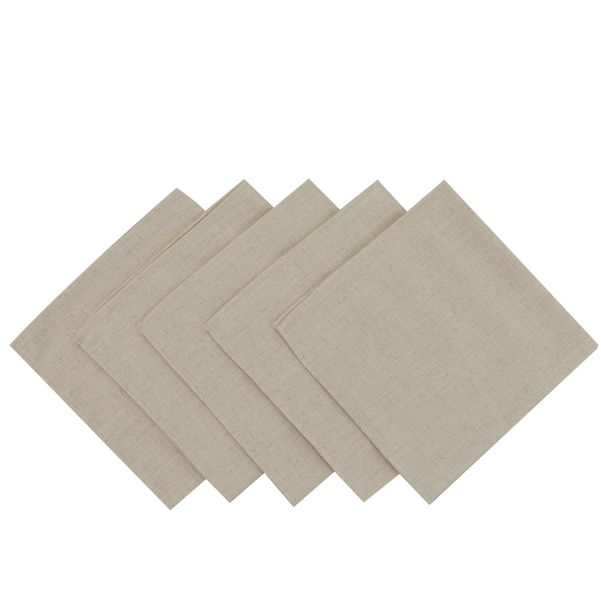 5 pcs/pk Premium Linen-Look Panama Weave 20"x20" Napkin - Beige - Image 2