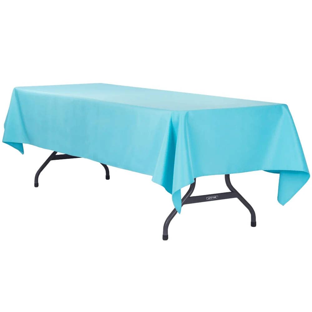 60"x120" Rectangular Premium Polyester Tablecloth - Aqua Blue