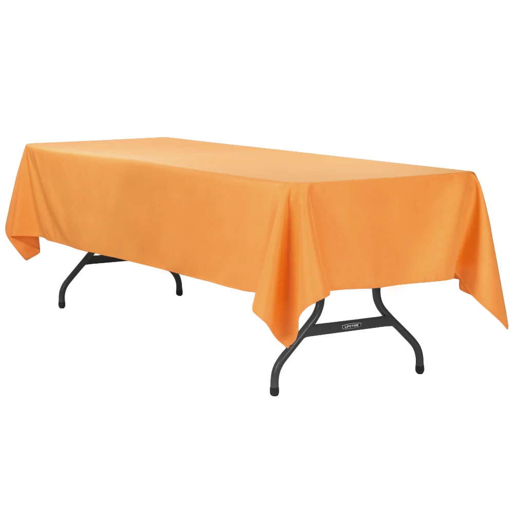 60"x120" Rectangular Premium Polyester Tablecloth - Orange