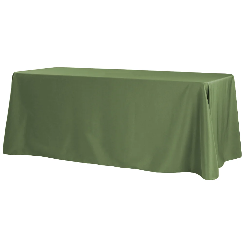 90"x132" Rectangular Oblong Premium Polyester Tablecloth - Willow Green