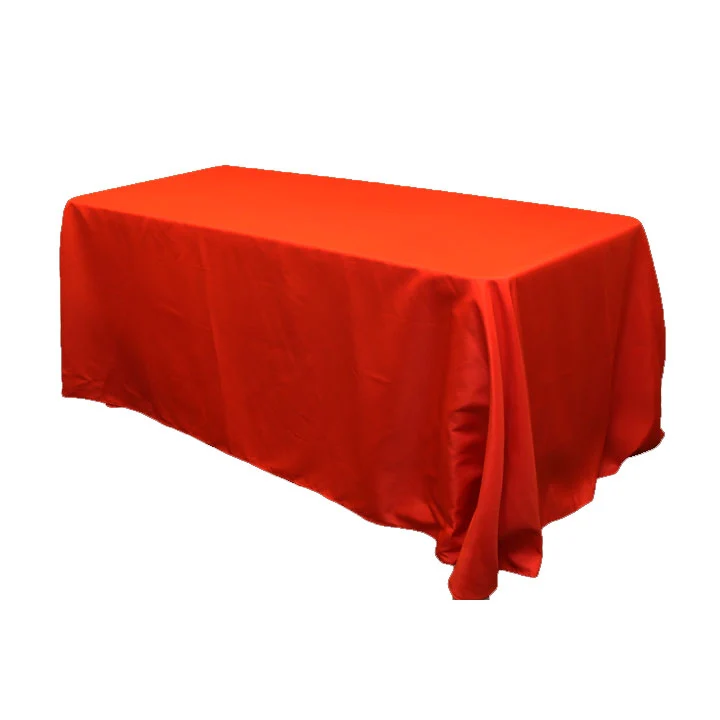 90"x156" Rectangular Oblong Premium Polyester Tablecloth - Red