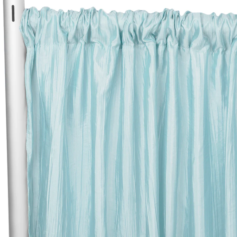 Accordion Crinkle Taffeta 10ft H x 54" W Drape/Backdrop Panel - Baby Blue