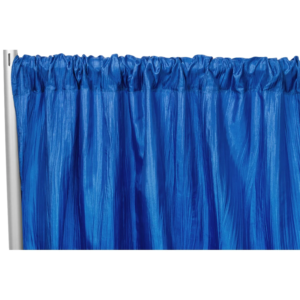 Accordion Crinkle Taffeta 10ft H x 54" W Drape/Backdrop Panel - Royal Blue