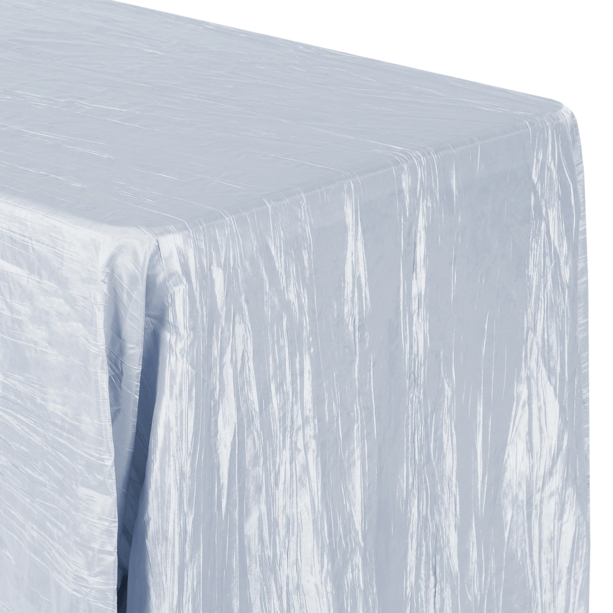 Accordion Crinkle Taffeta 90"x156" Rectangular Tablecloth - Dusty Blue - Image 3