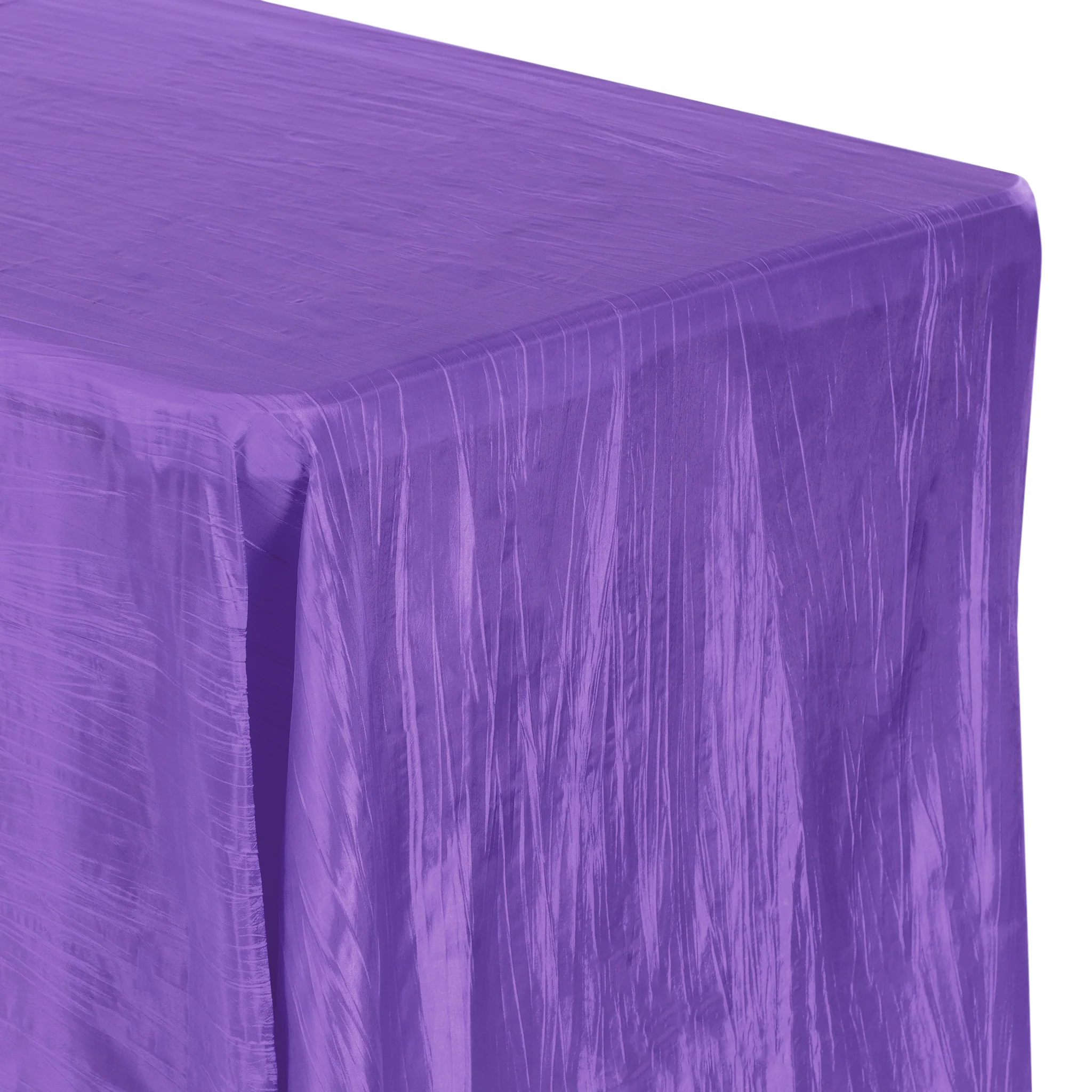 Accordion Crinkle Taffeta 90"x156" Rectangular Tablecloth - Purple - Image 2