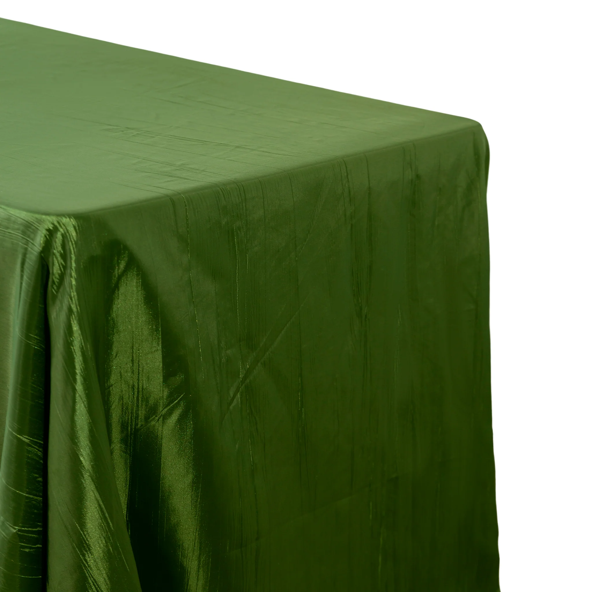Accordion Crinkle Taffeta 90"x156" Rectangular Tablecloth - Willow Green - Image 3