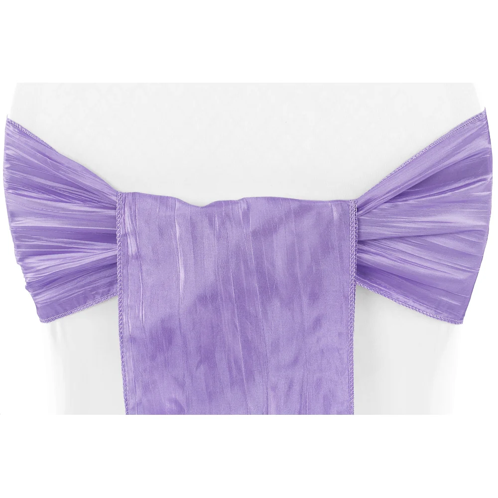 Accordion Crinkle Taffeta Chair Sash 7"x108" - Victorian Lilac/Wisteria