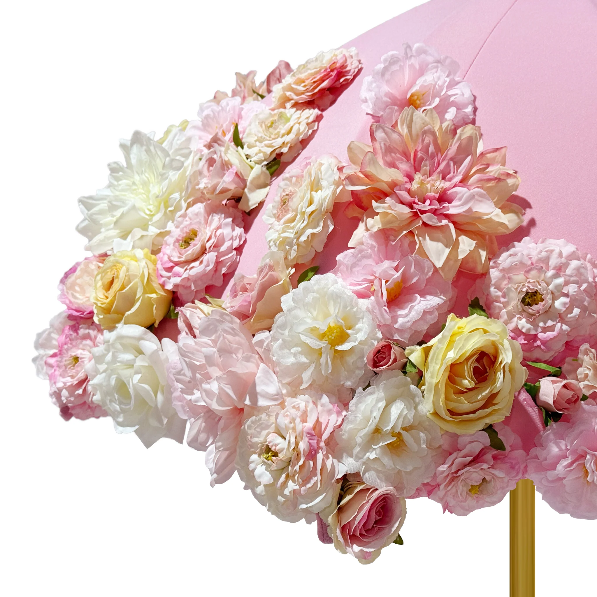 Pink Artificial Floral on Spandex Cover for Umbrella Centerpiece Stand - Image 6