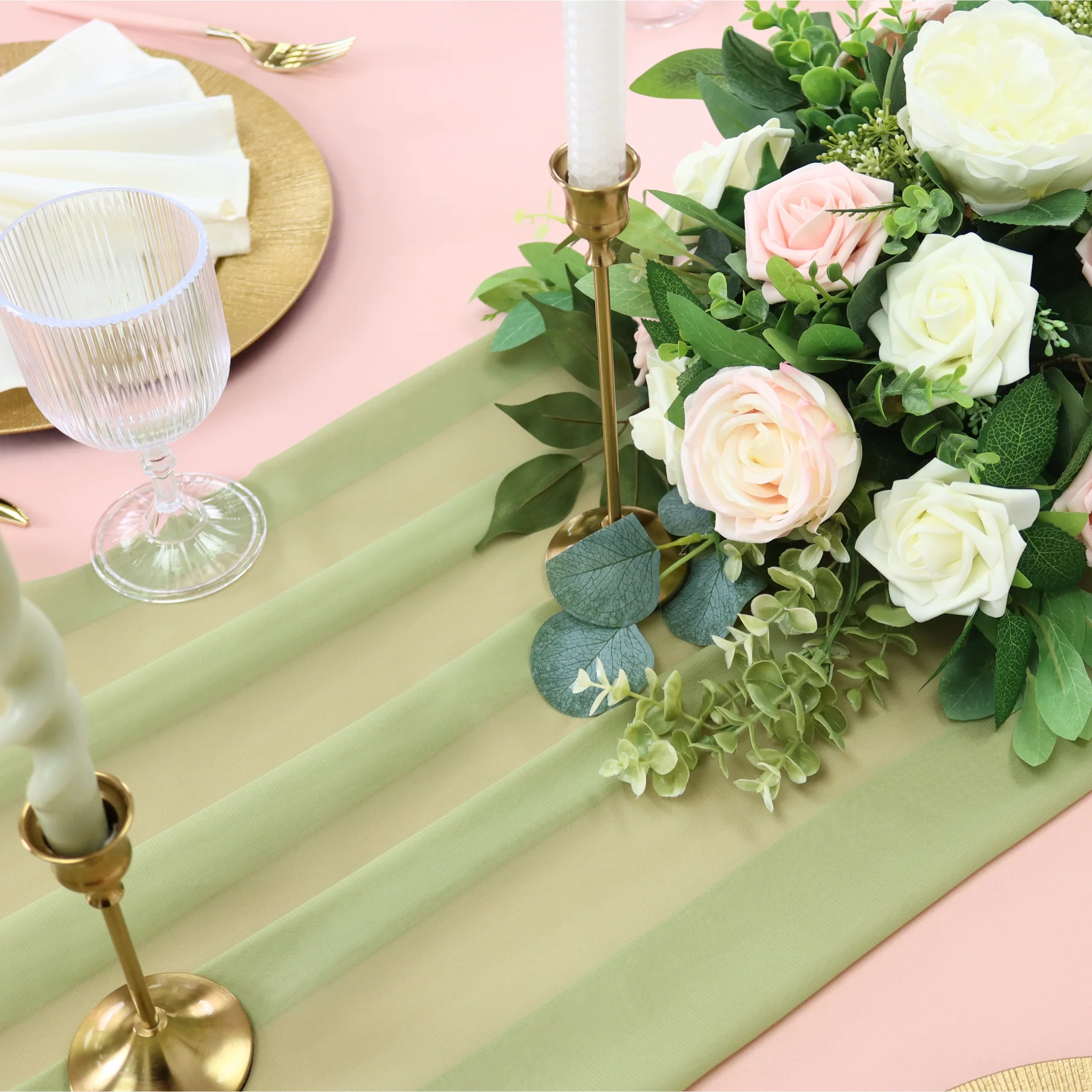 Artificial DIY Foam Rose Stems (50 pcs) - Ivory - Image 5