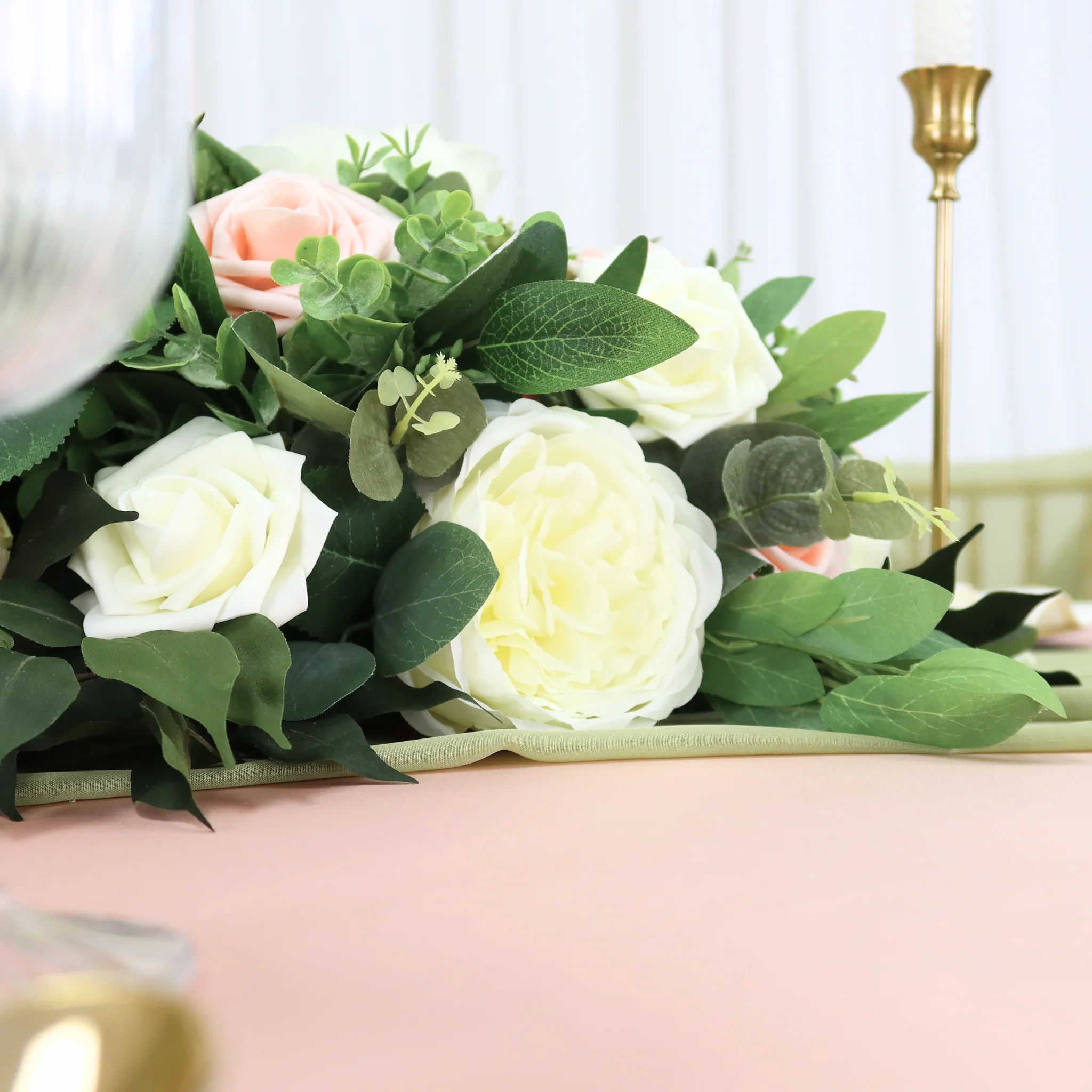 Artificial DIY Foam Rose Stems (50 pcs) - Ivory - Image 7