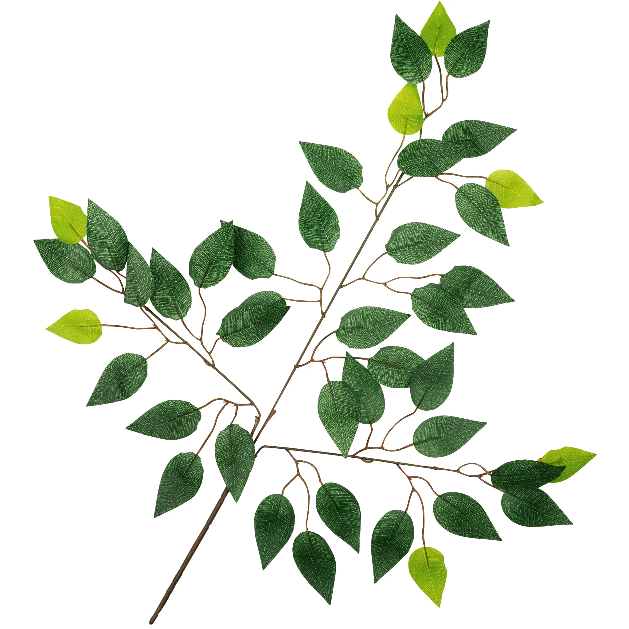 Artificial Silk Ficus Leaf Branches Spray 6 stems Bundle - Image 2