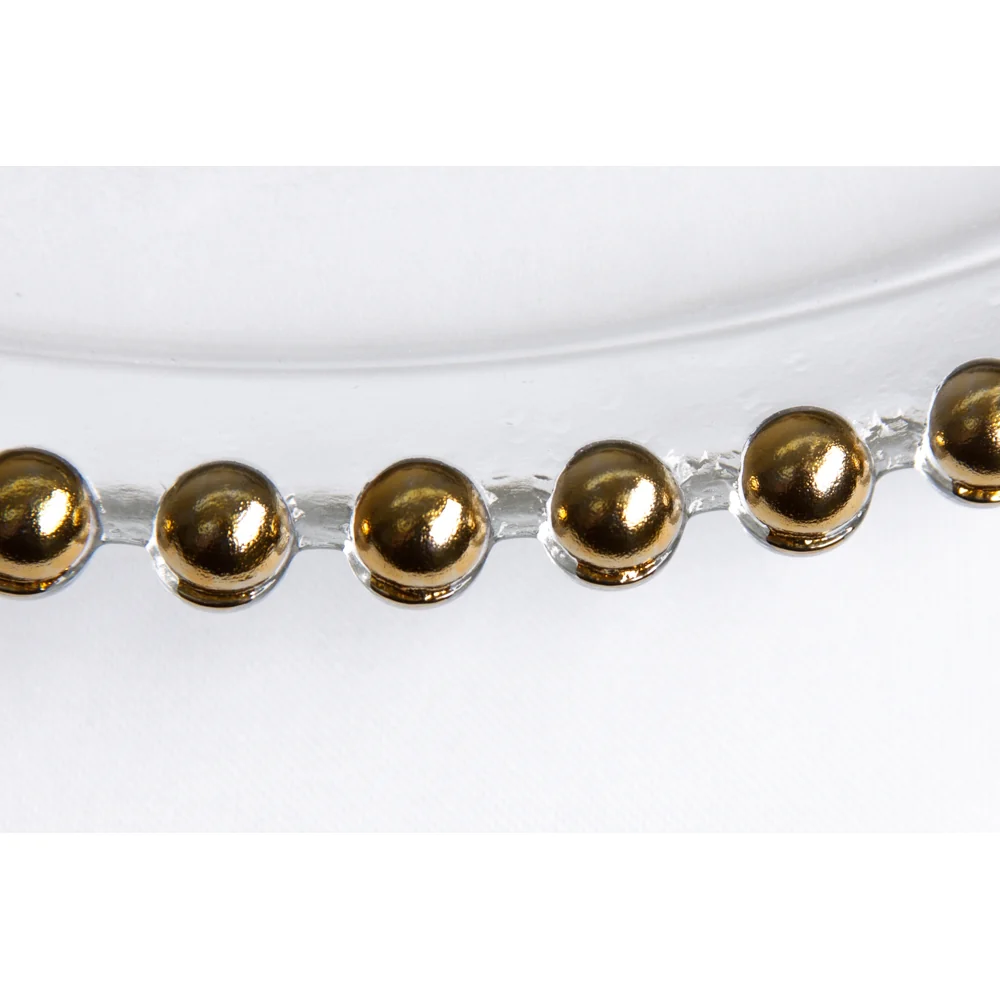 Beaded Glass Charger Plate - Gold Trim - Image 5