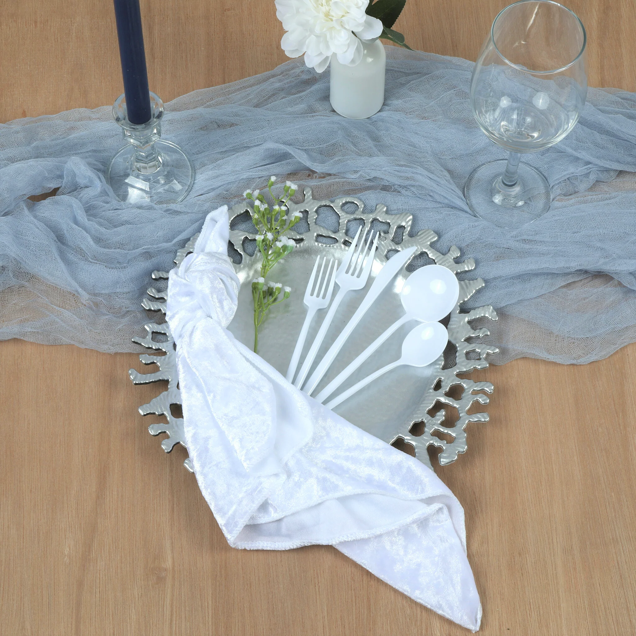 Branch Molten Acrylic Charger Plate - Silver - Image 2