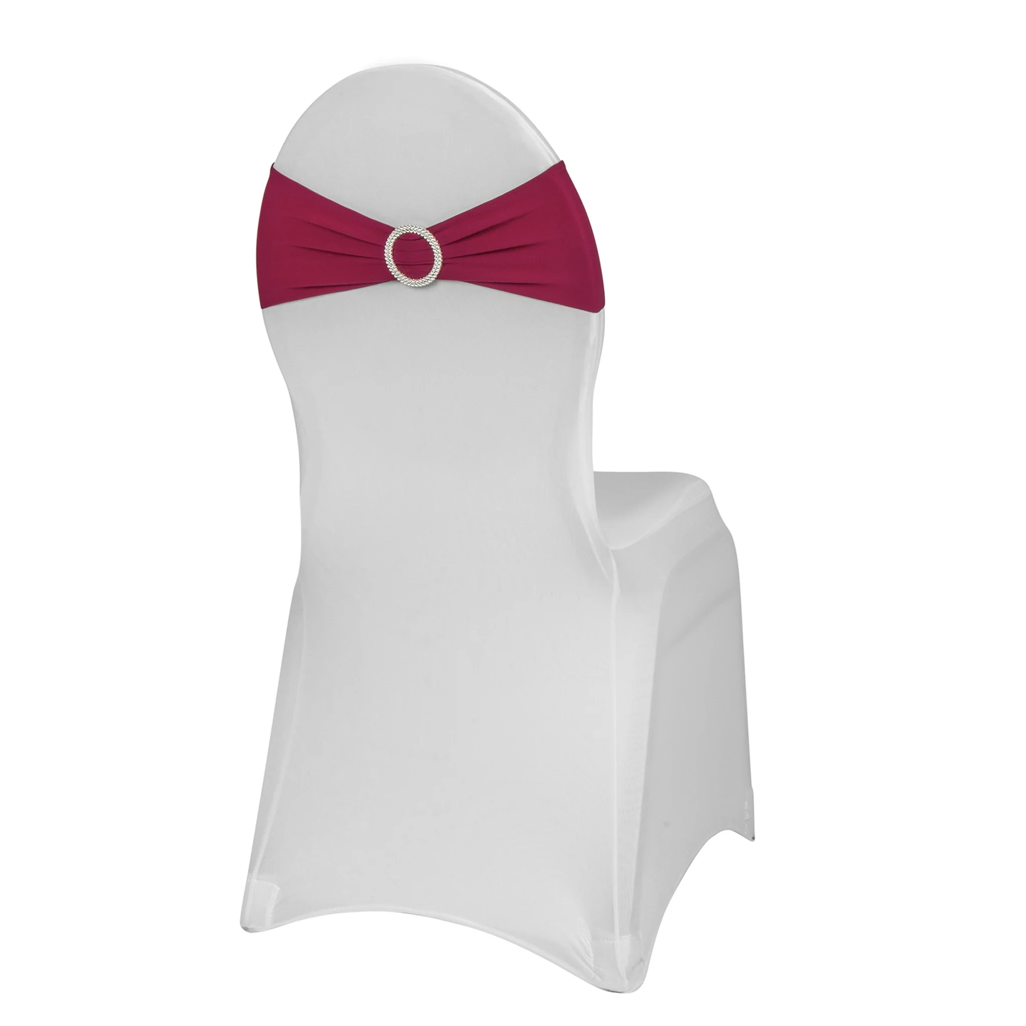 Buckle Spandex Stretch Chair Band - Burgundy - Image 3