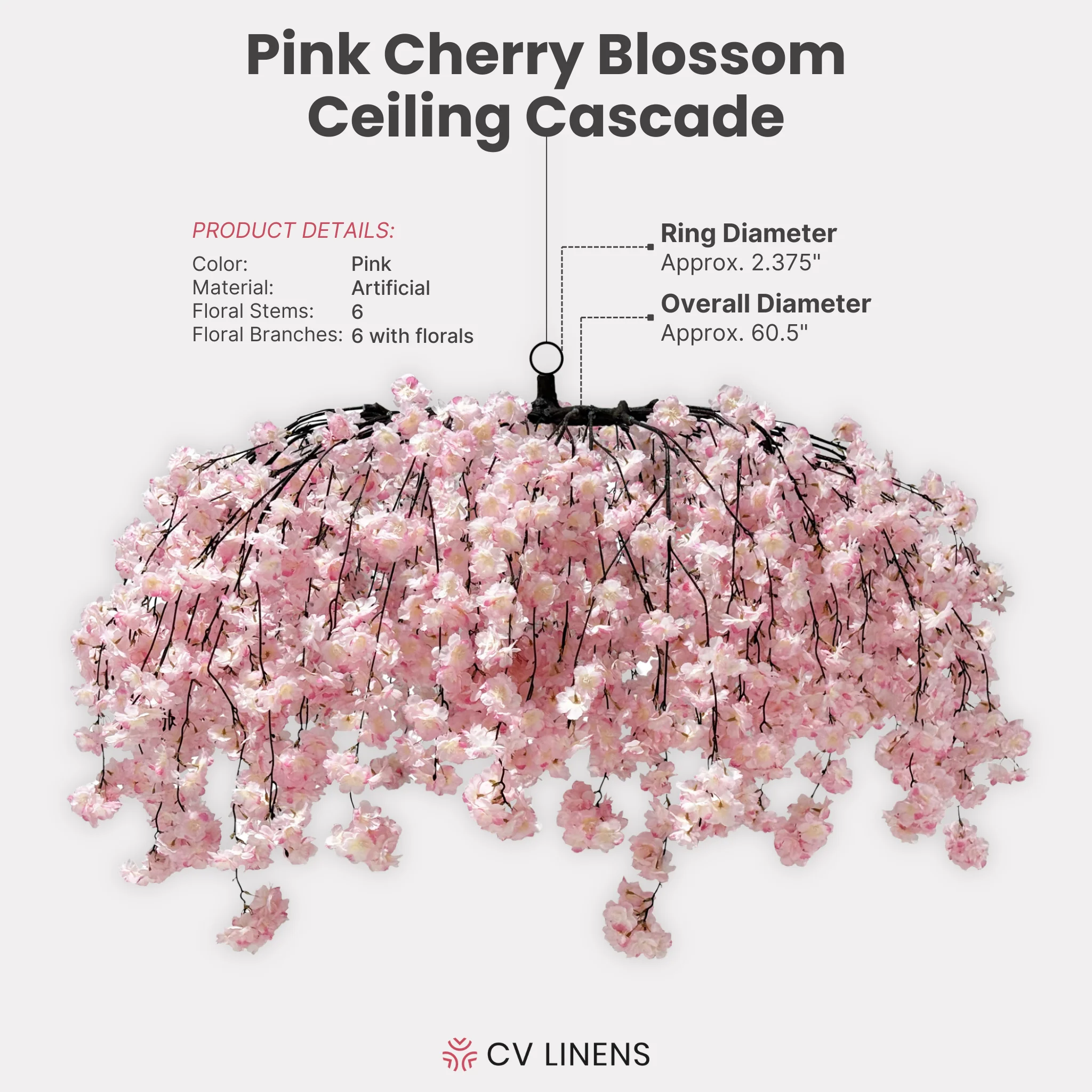 Cherry Blossom Ceiling Cascade - Pink - Image 4