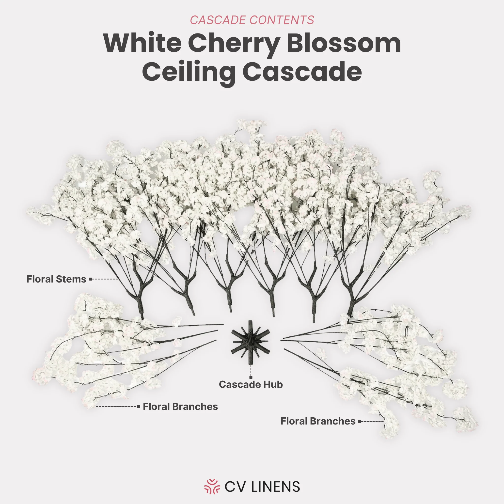 Cherry Blossom Ceiling Cascade - White - Image 5