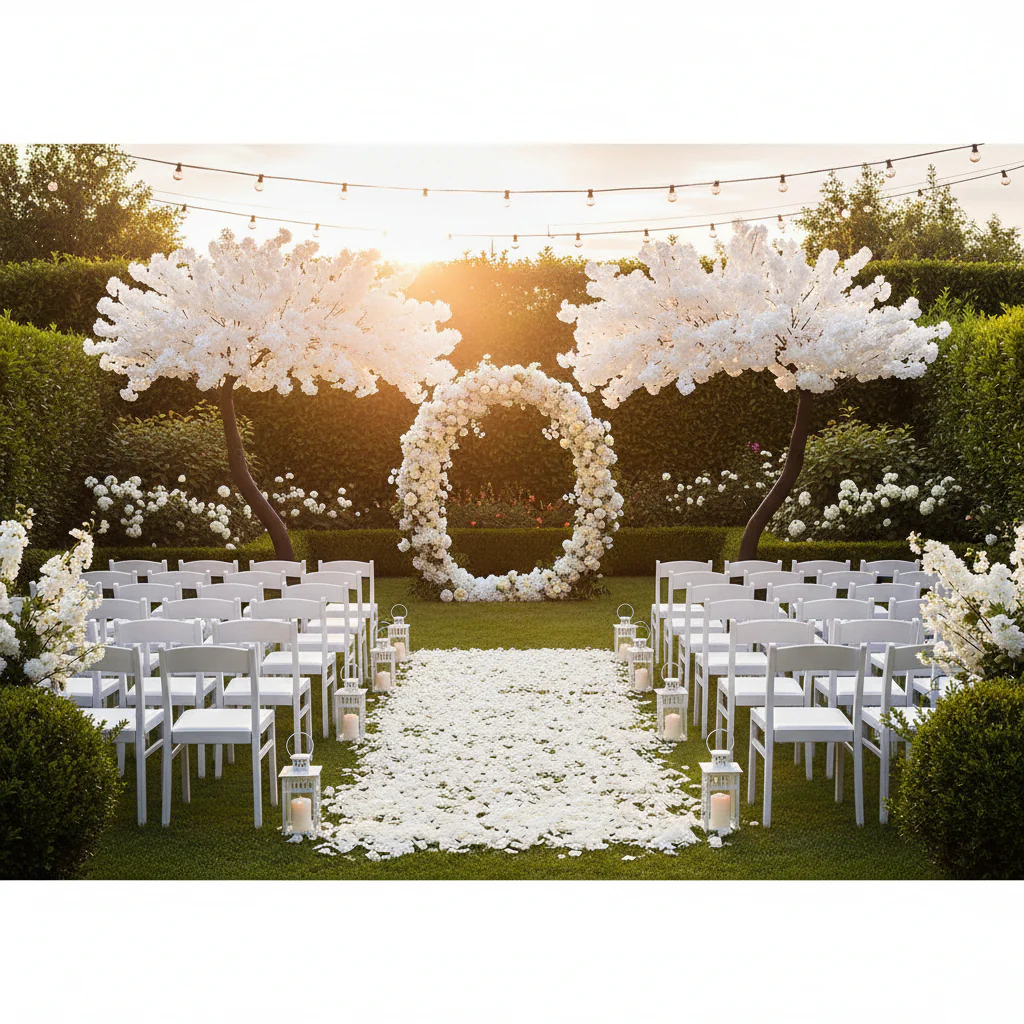 9.5ft Cherry Blossom Tree Backdrop Frame Stand - White - Image 10