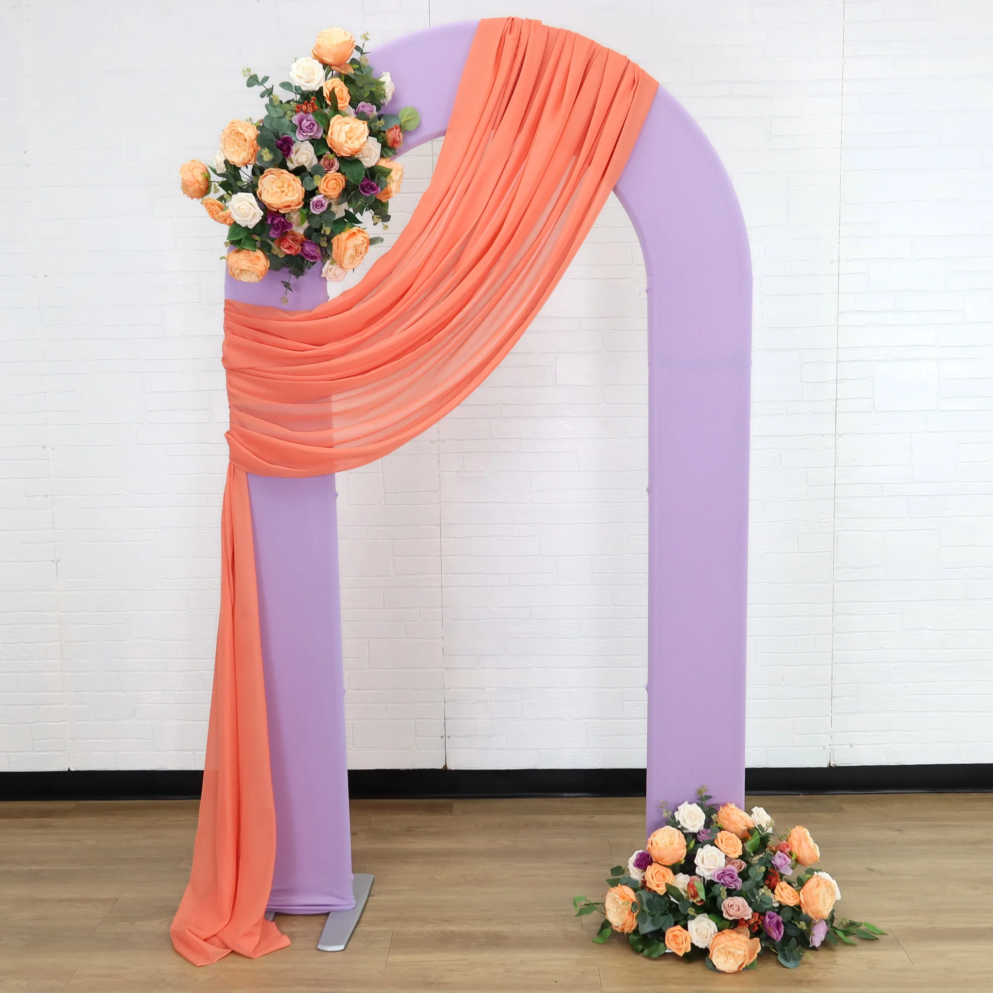 Chiffon Wedding Table Runner 10FT x 27" - Coral - Image 3
