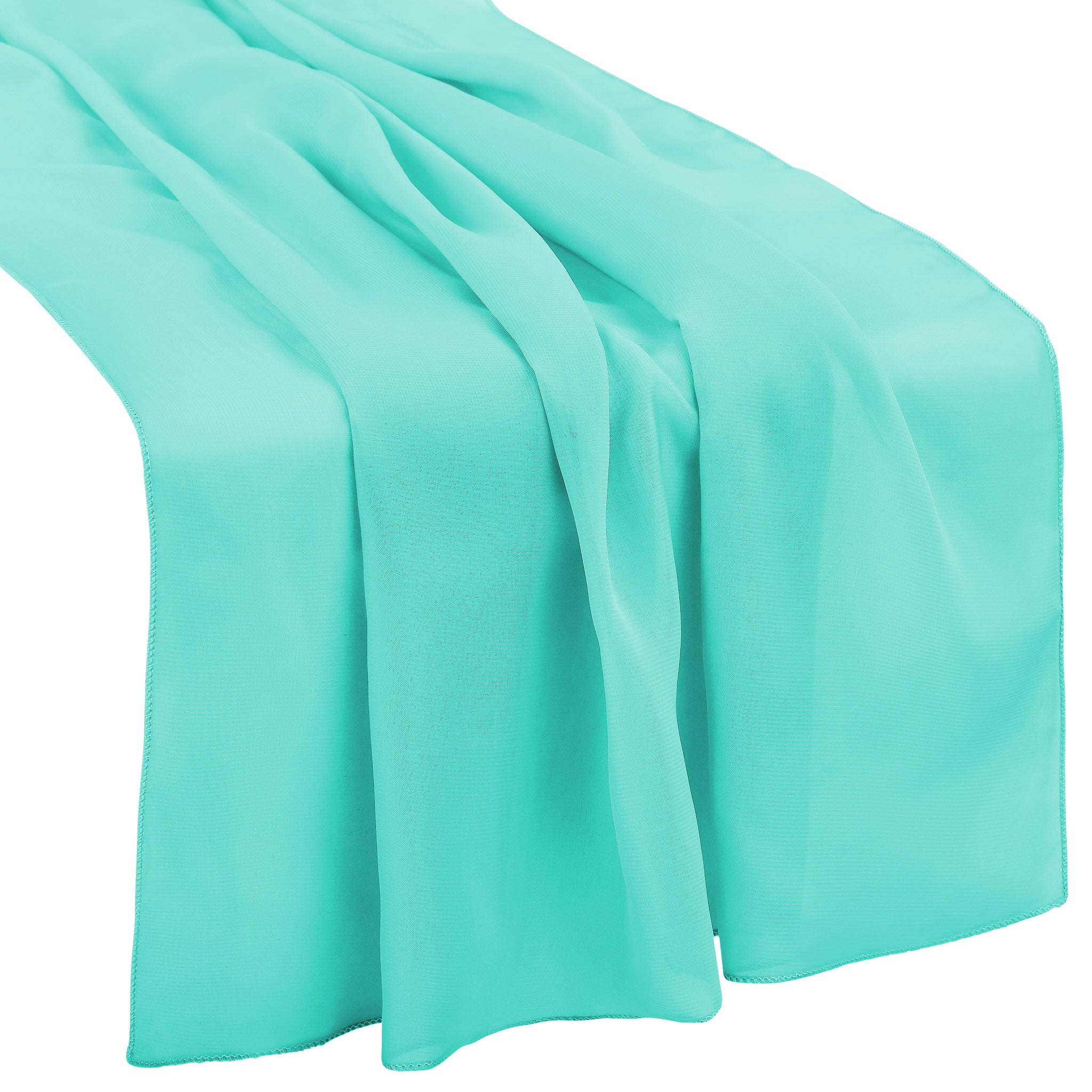 Chiffon Wedding Table Runner 10FT x 27" - Turquoise - Image 2