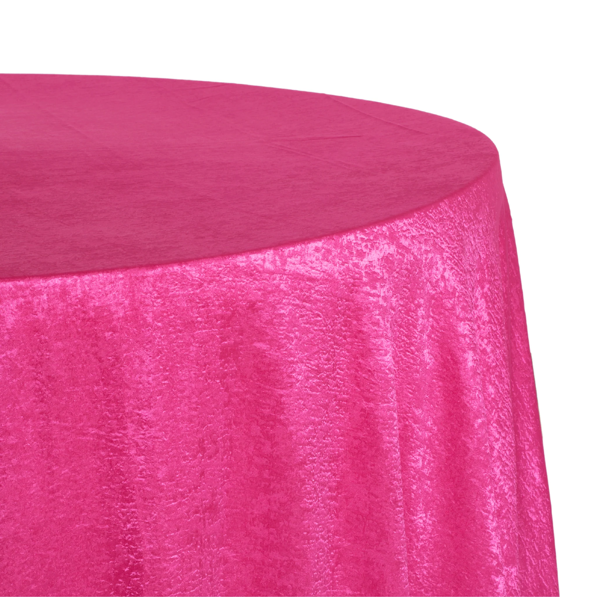 Crinkle Shimmer 120" Round Tablecloth - Fuchsia - Image 2