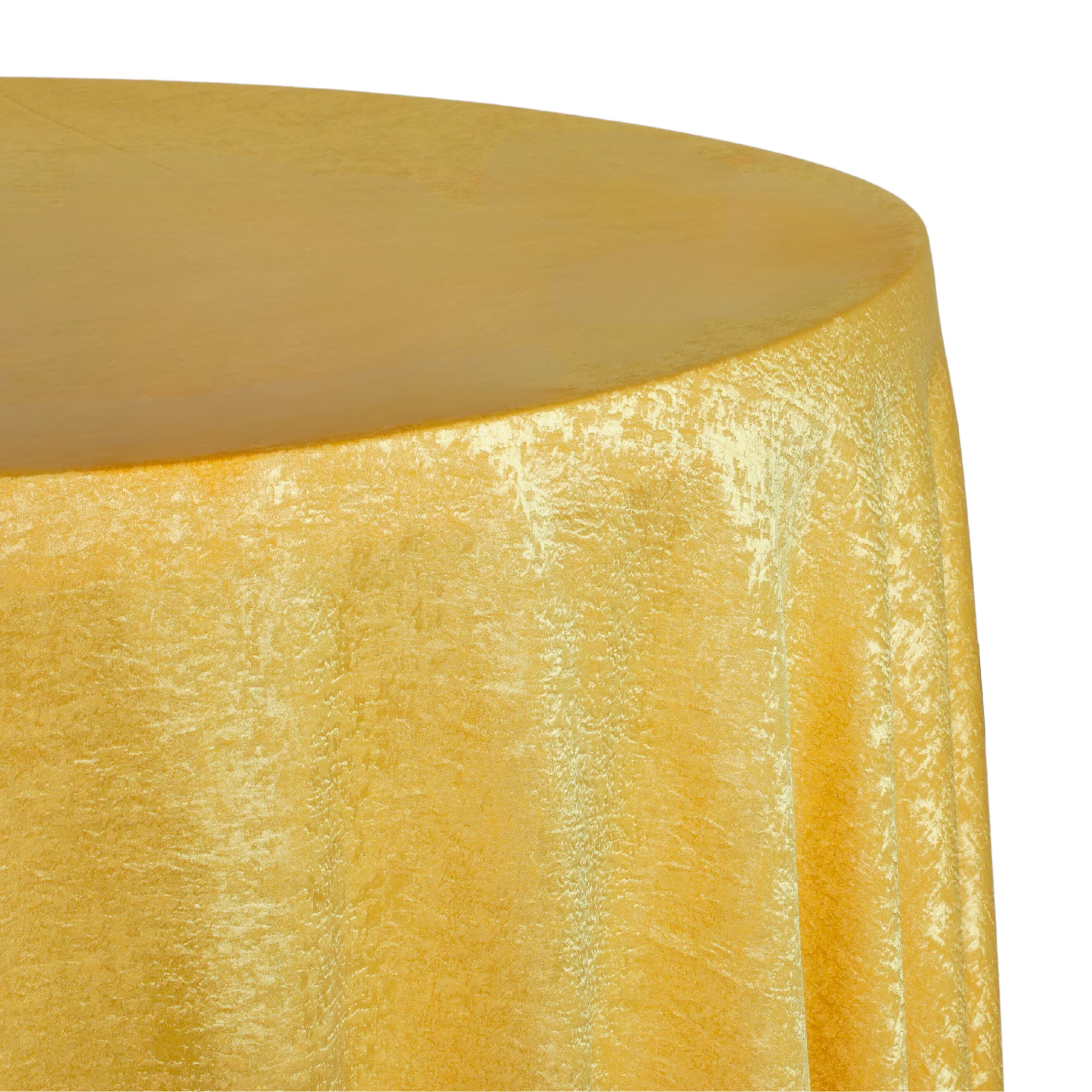 Crinkle Shimmer 132" Round Tablecloth - Gold - Image 2