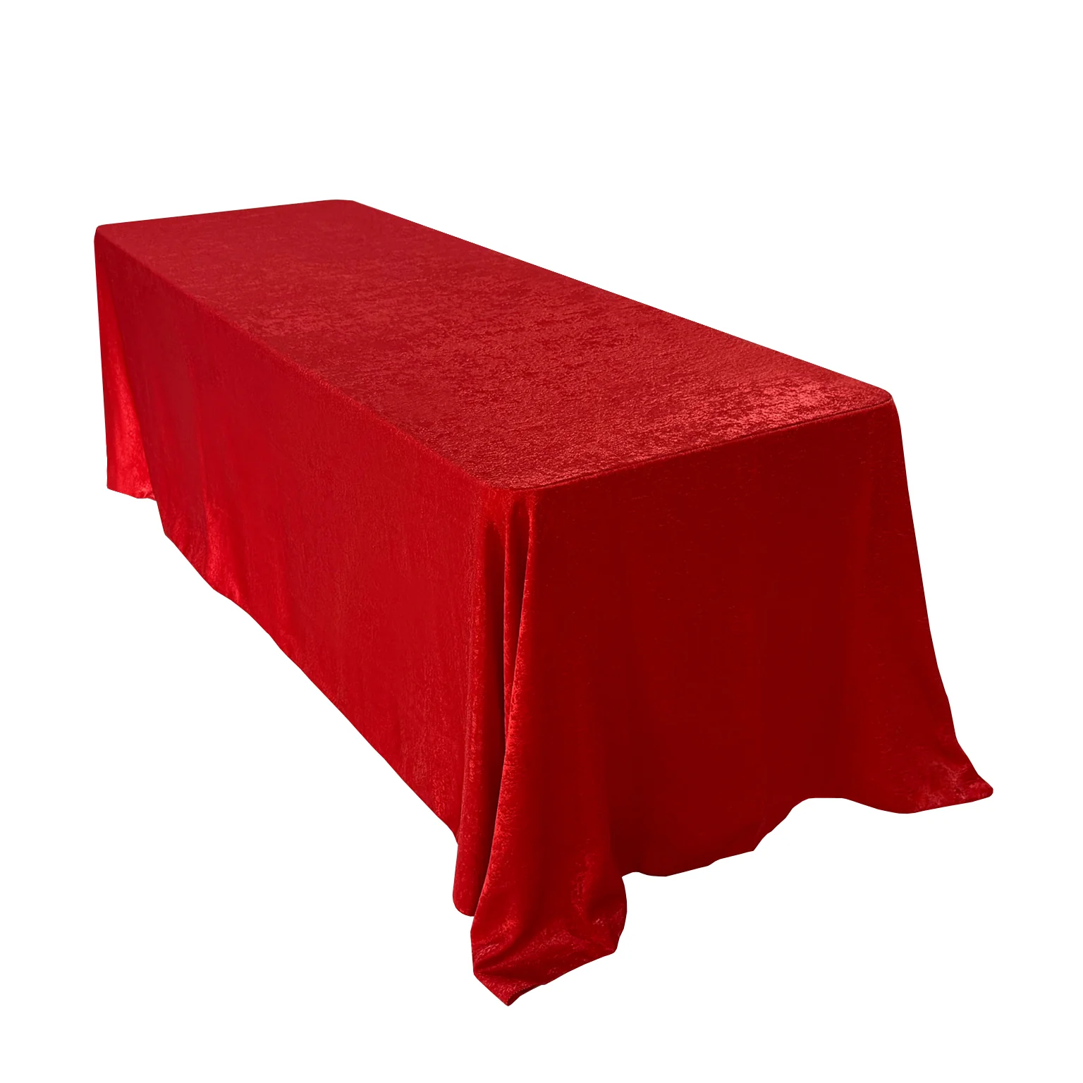 Crinkle Shimmer 90"x132" Rectangular Tablecloth - Red