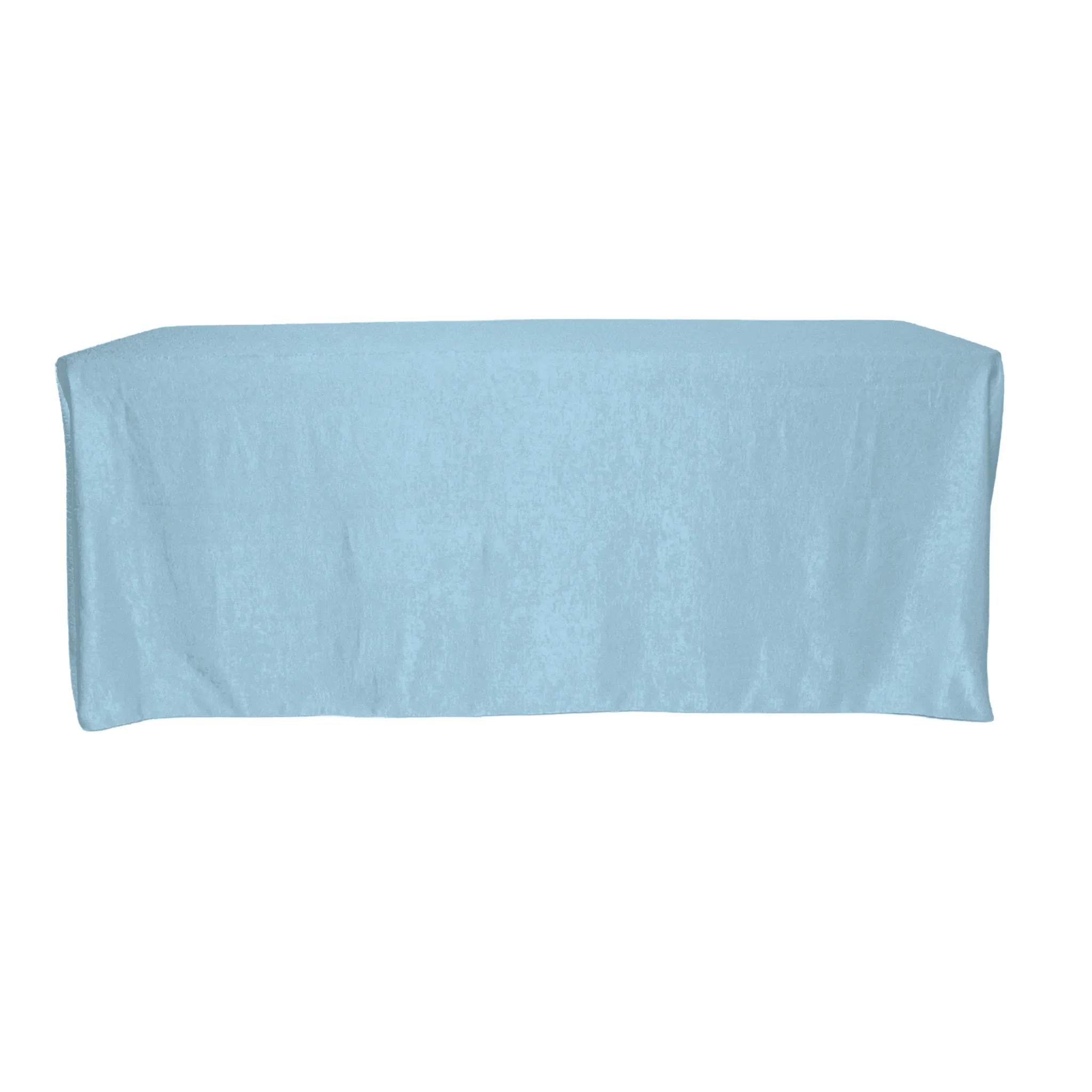 Crinkle Shimmer 90"x156" Rectangular Tablecloth - Baby Blue - Image 2