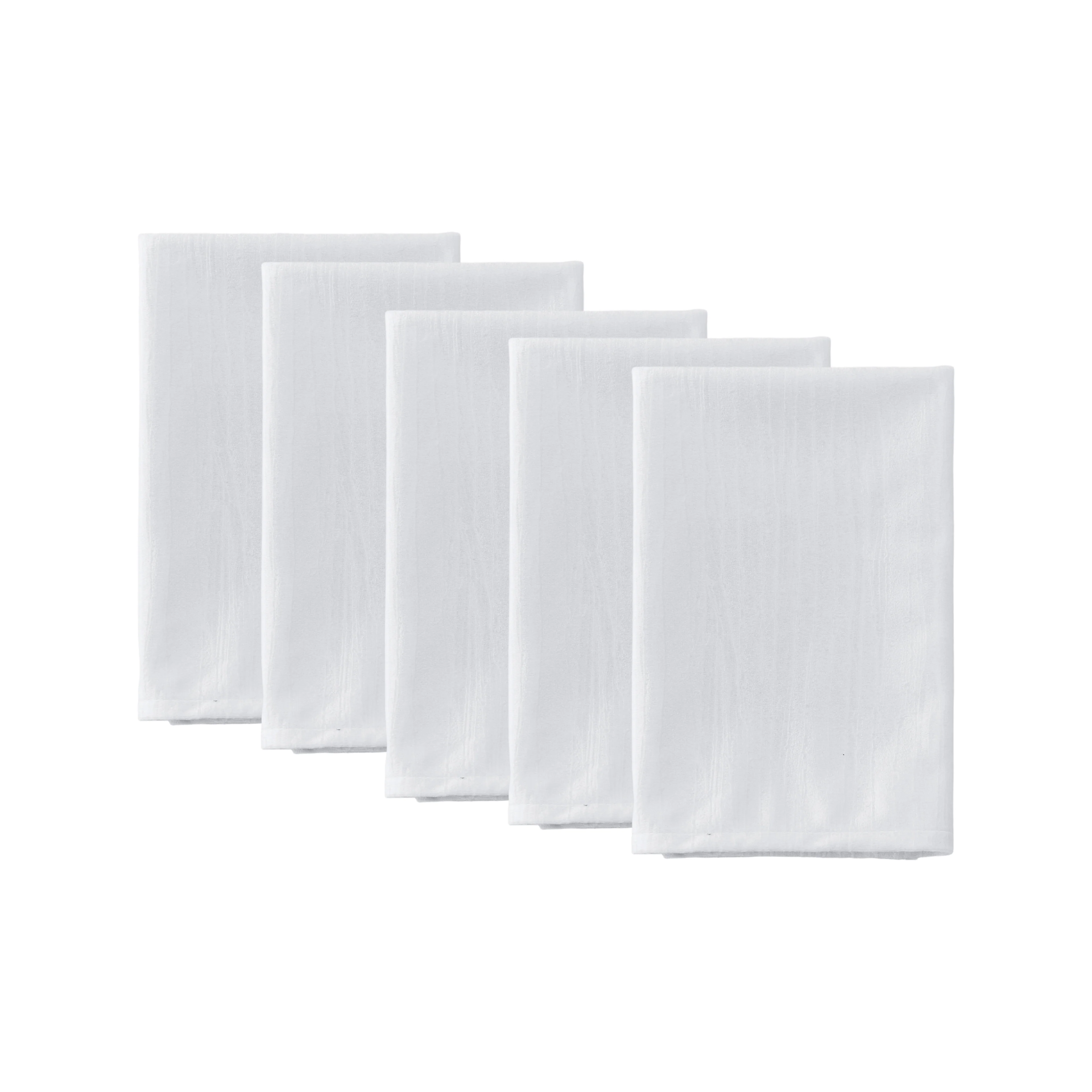 5 pcs/pk Crinkle Velvet 20"x20" Linen Napkin - White - Image 2