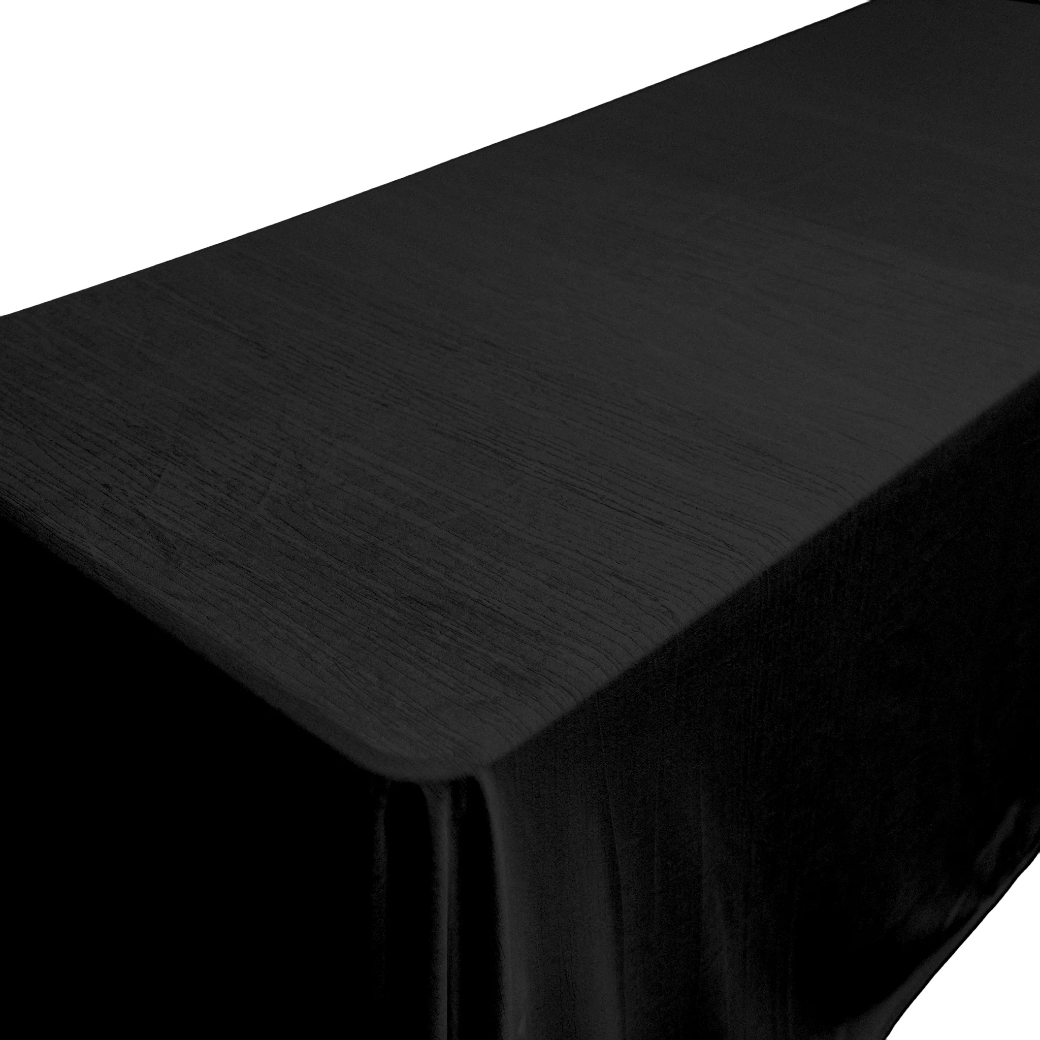 Crinkle Velvet 90"x132" Rectangular Tablecloth - Black - Image 4