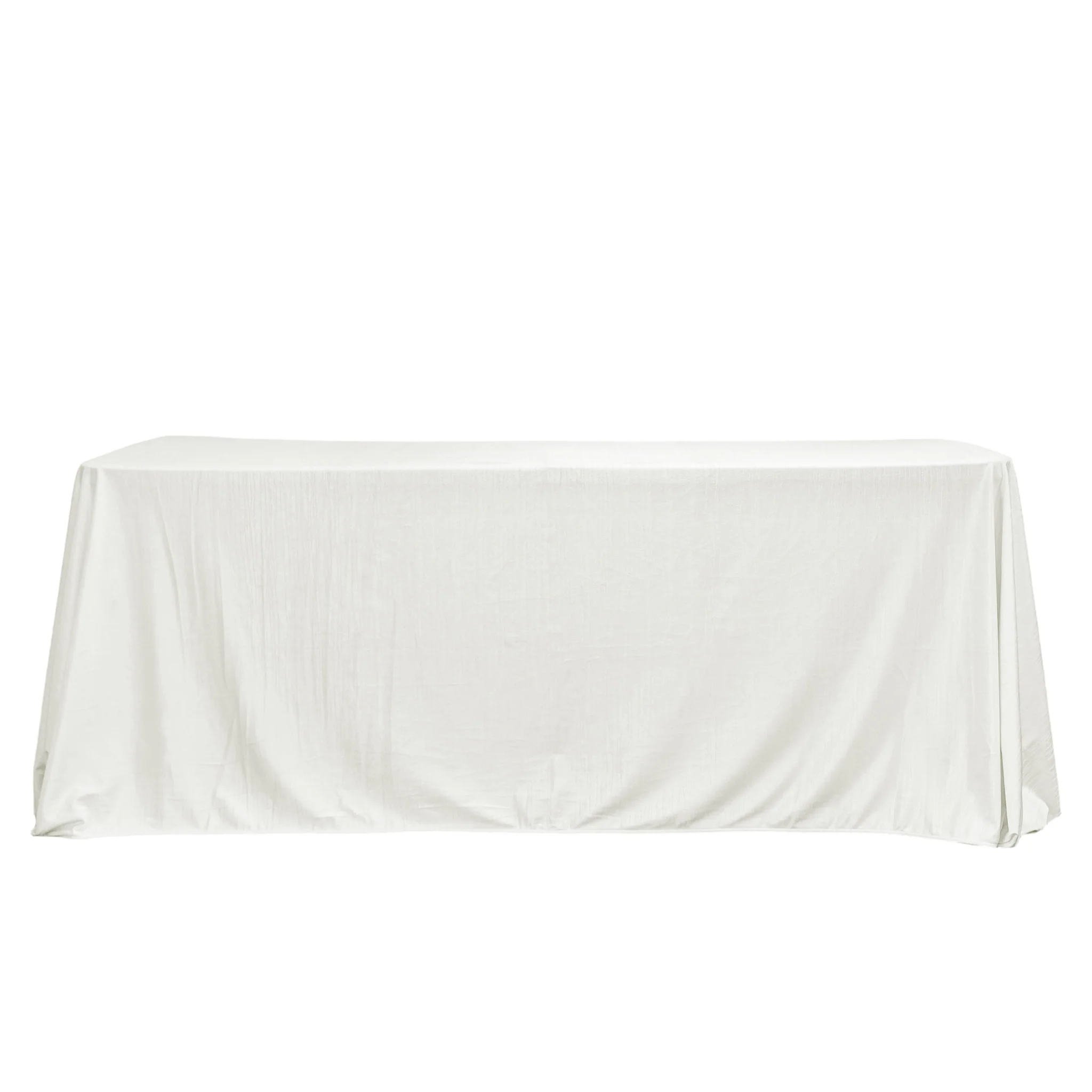 Crinkle Velvet 90"x156" Rectangular Tablecloth - Ivory - Image 2