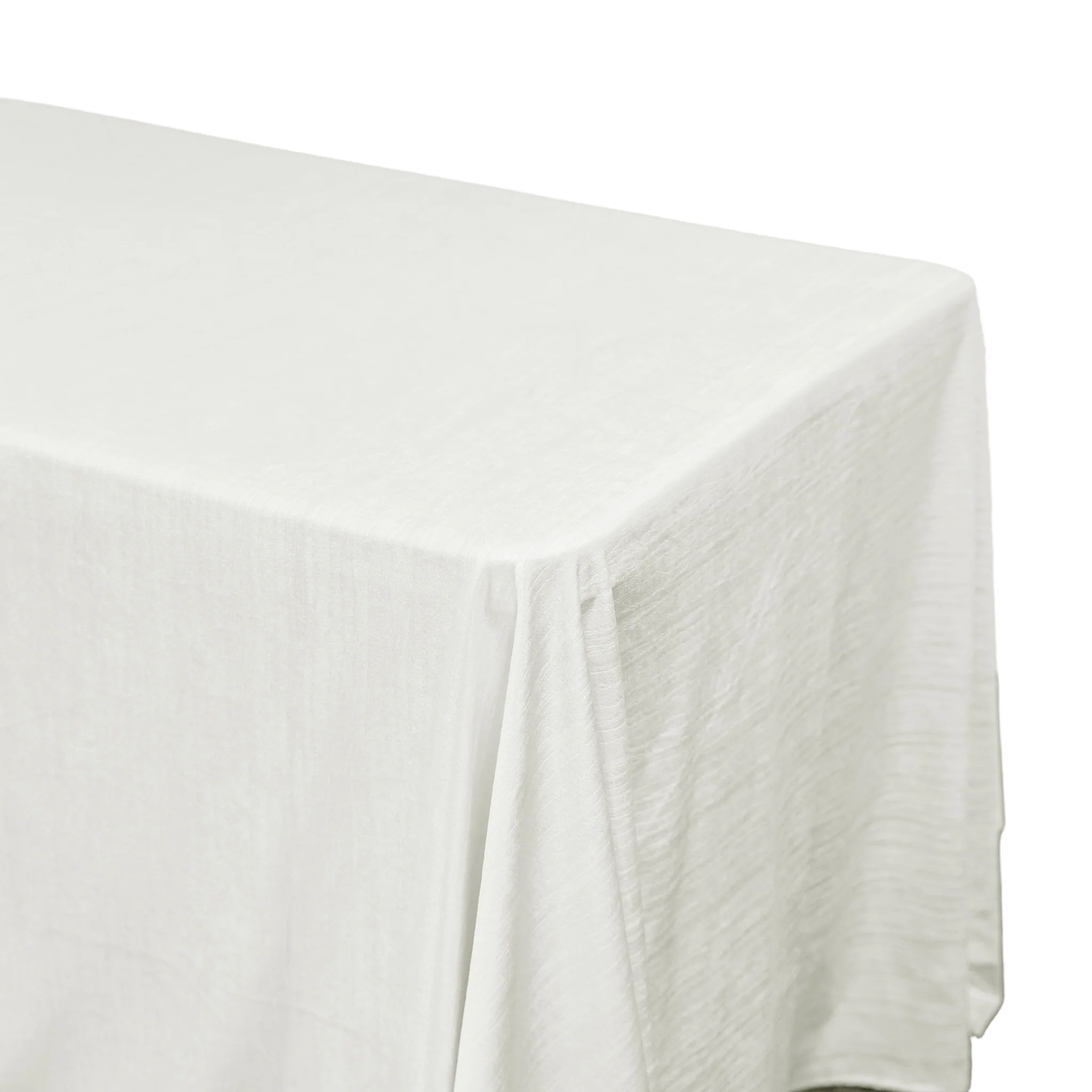 Crinkle Velvet 90"x156" Rectangular Tablecloth - Ivory - Image 5