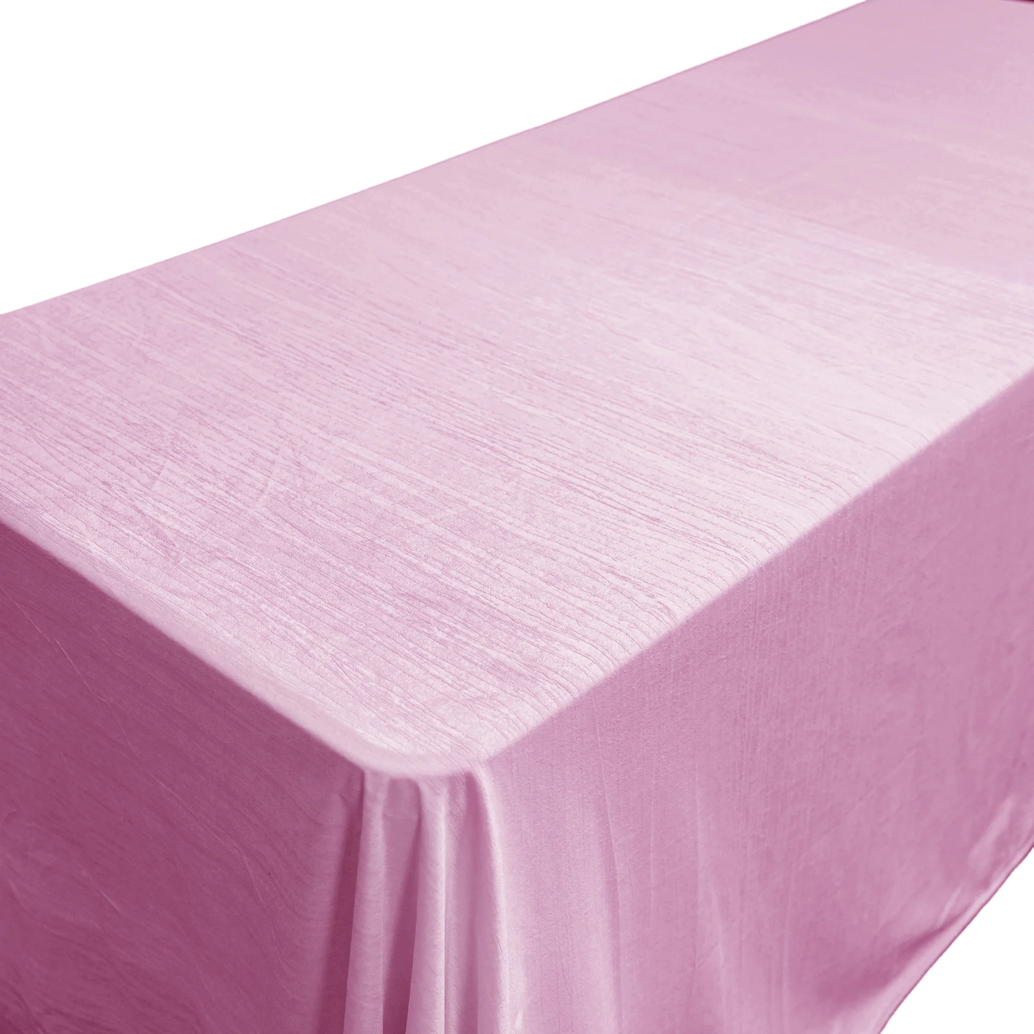 Crinkle Velvet 90"x156" Rectangular Tablecloth - Pink - Image 3