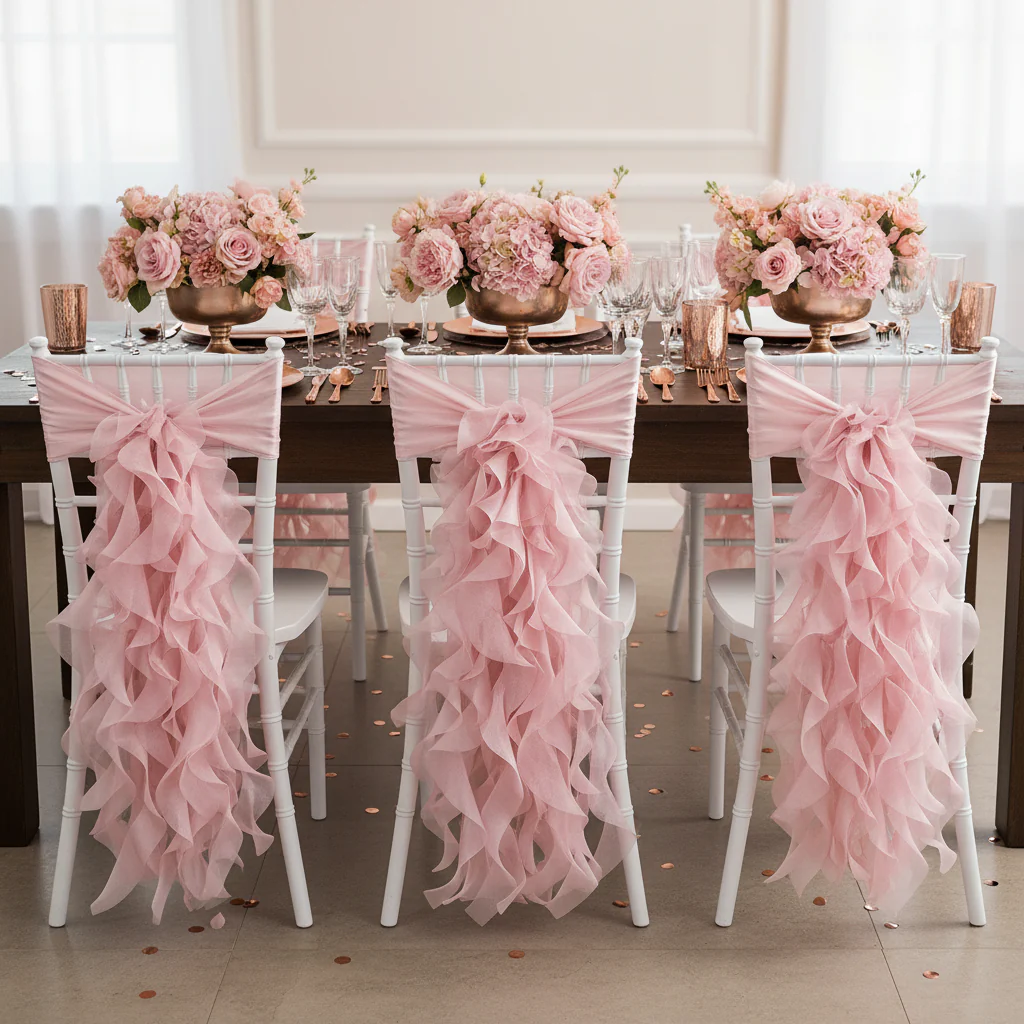 Curly Willow Chair Sash - Dusty Rose/Mauve - Image 5
