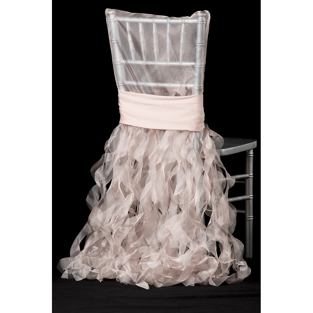 Curly Willow Chiavari Chair Back Slip Cover - Blush/Rose Gold - Image 3