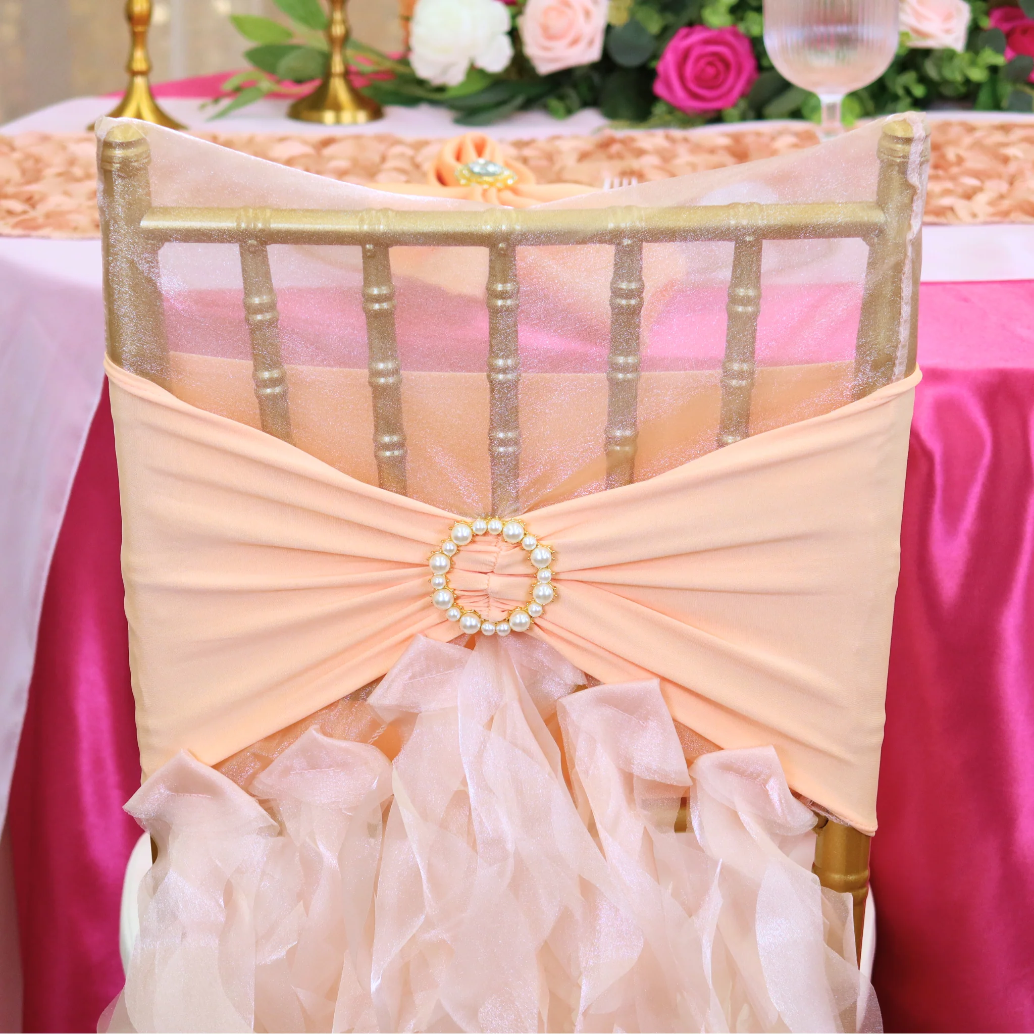 Curly Willow Chiavari Chair Back Slip Cover - Blush/Rose Gold - Image 5