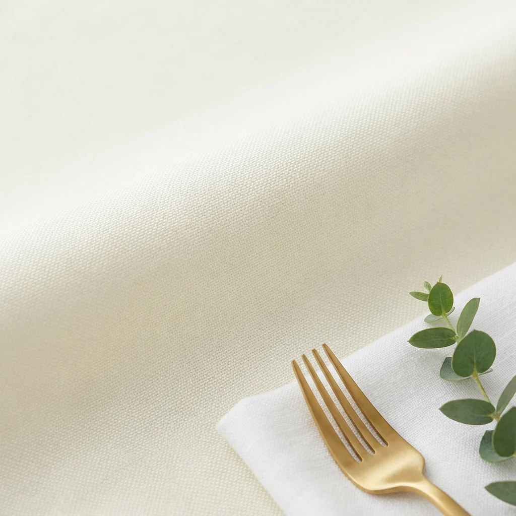 Economy Polyester Tablecloth 108" Round - Ivory - Image 4